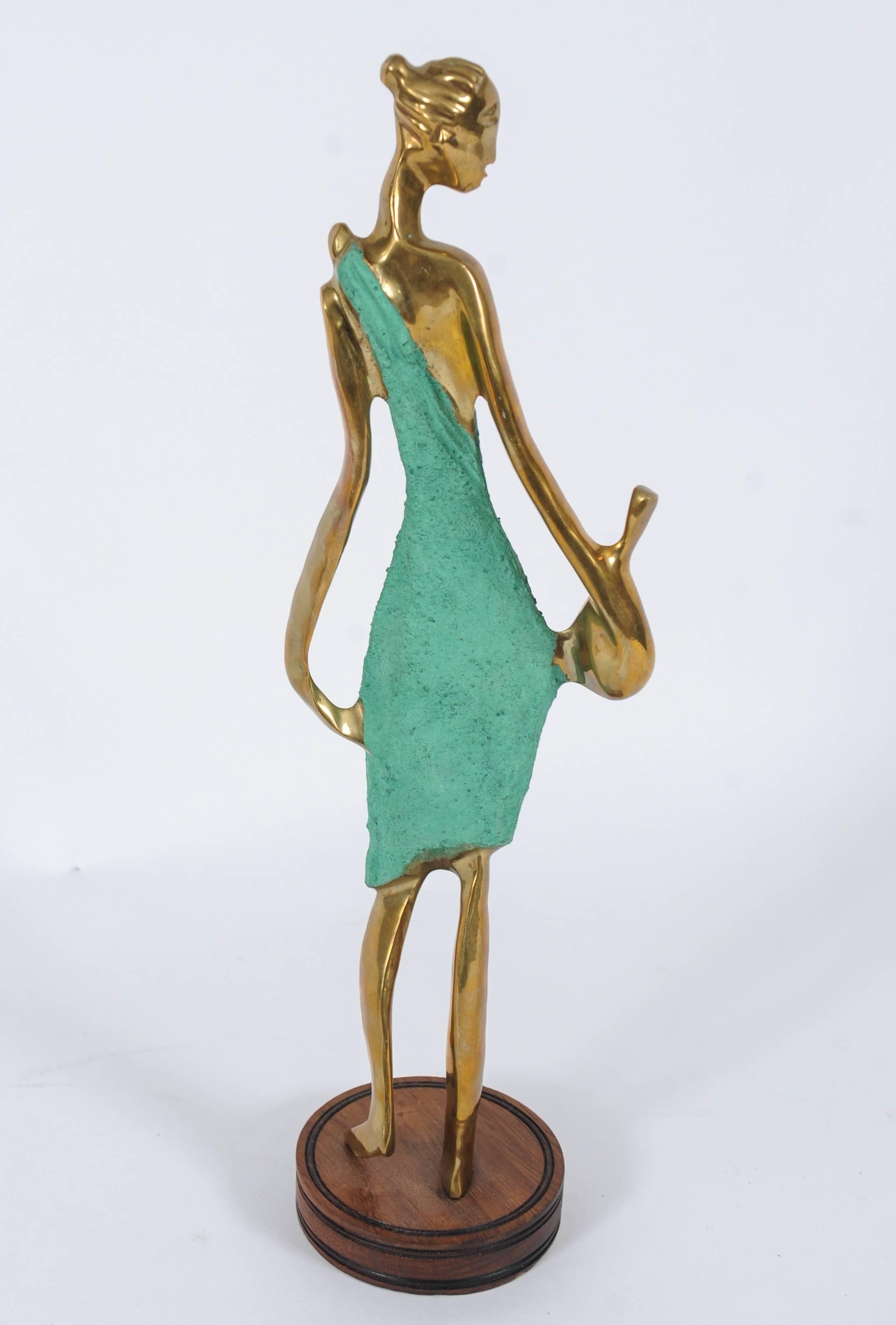 Art Deco Female Figurine in the Style of Werkstätte Hagenauer  In Good Condition For Sale In Doornspijk, NL