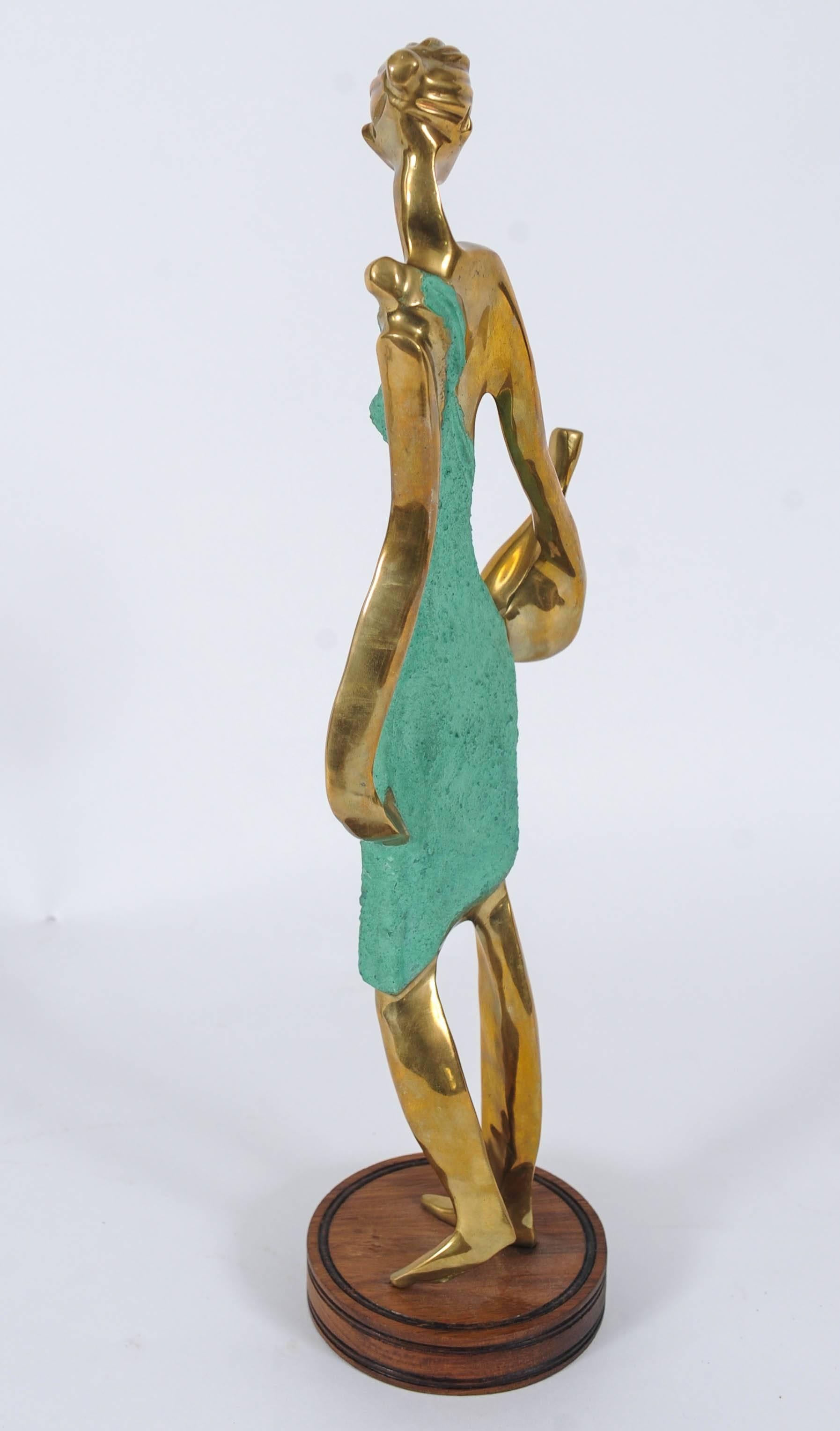 20th Century Art Deco Female Figurine in the Style of Werkstätte Hagenauer  For Sale