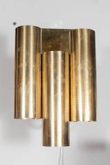 Pair of Mid-Century Modernist Brass Sconces in the Manner of Paavo Tynell