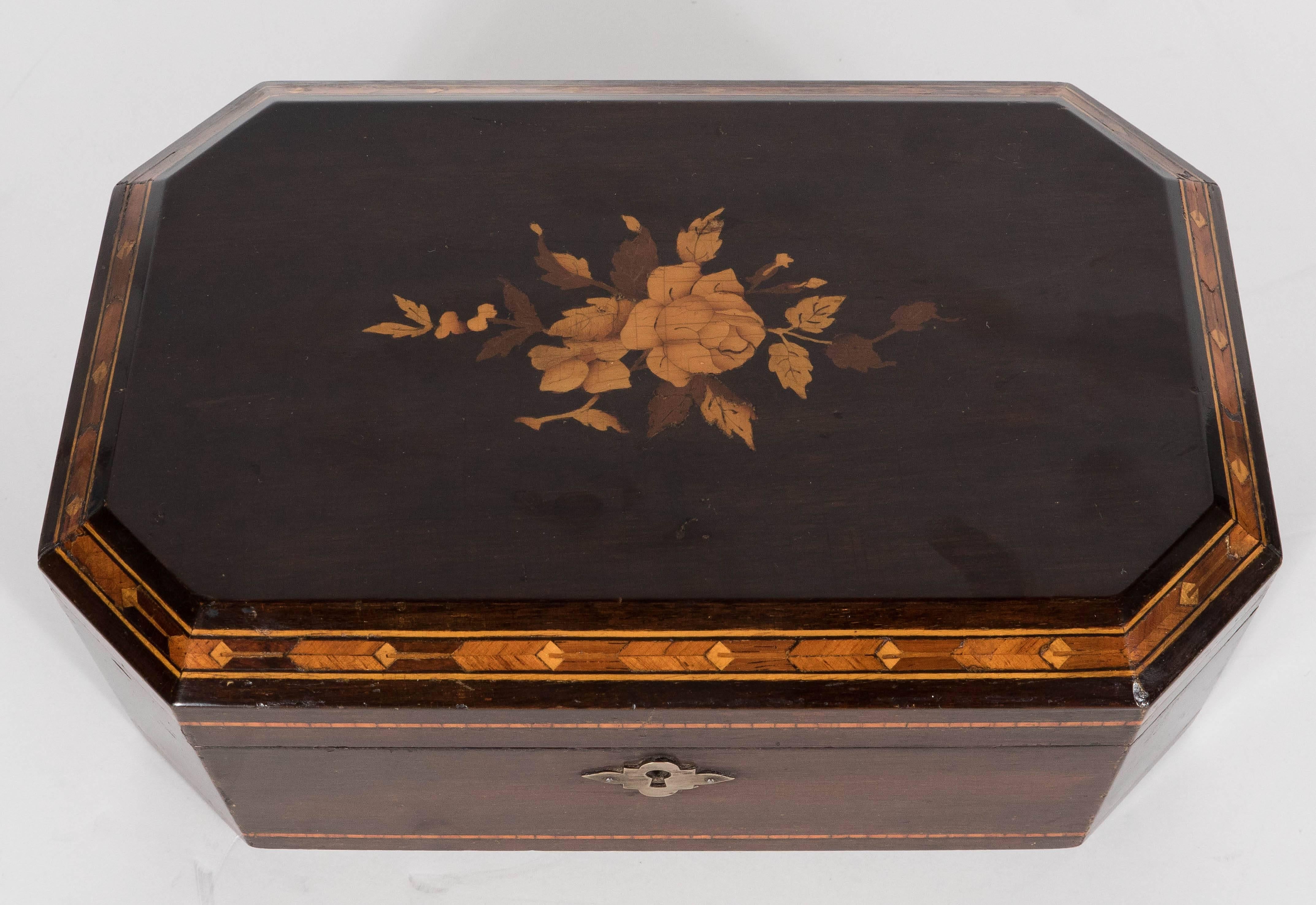 antique inlaid wooden box