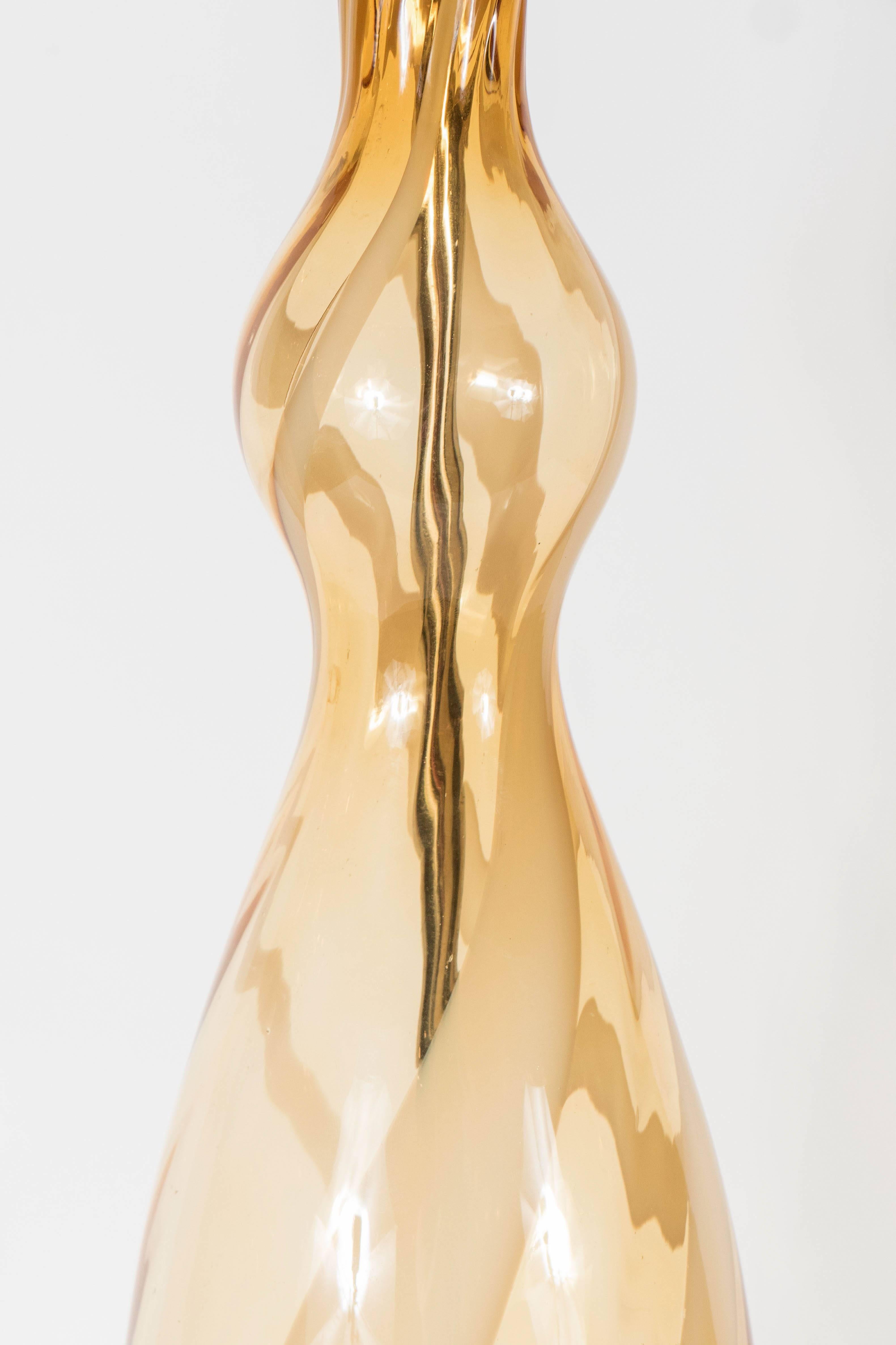 Hand-Crafted Mid-Century Modernist Handblown Murano Glass Balustrade Form Lamp
