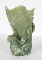Exquisite Hand Carved Jadeite Asian Rooster Vase