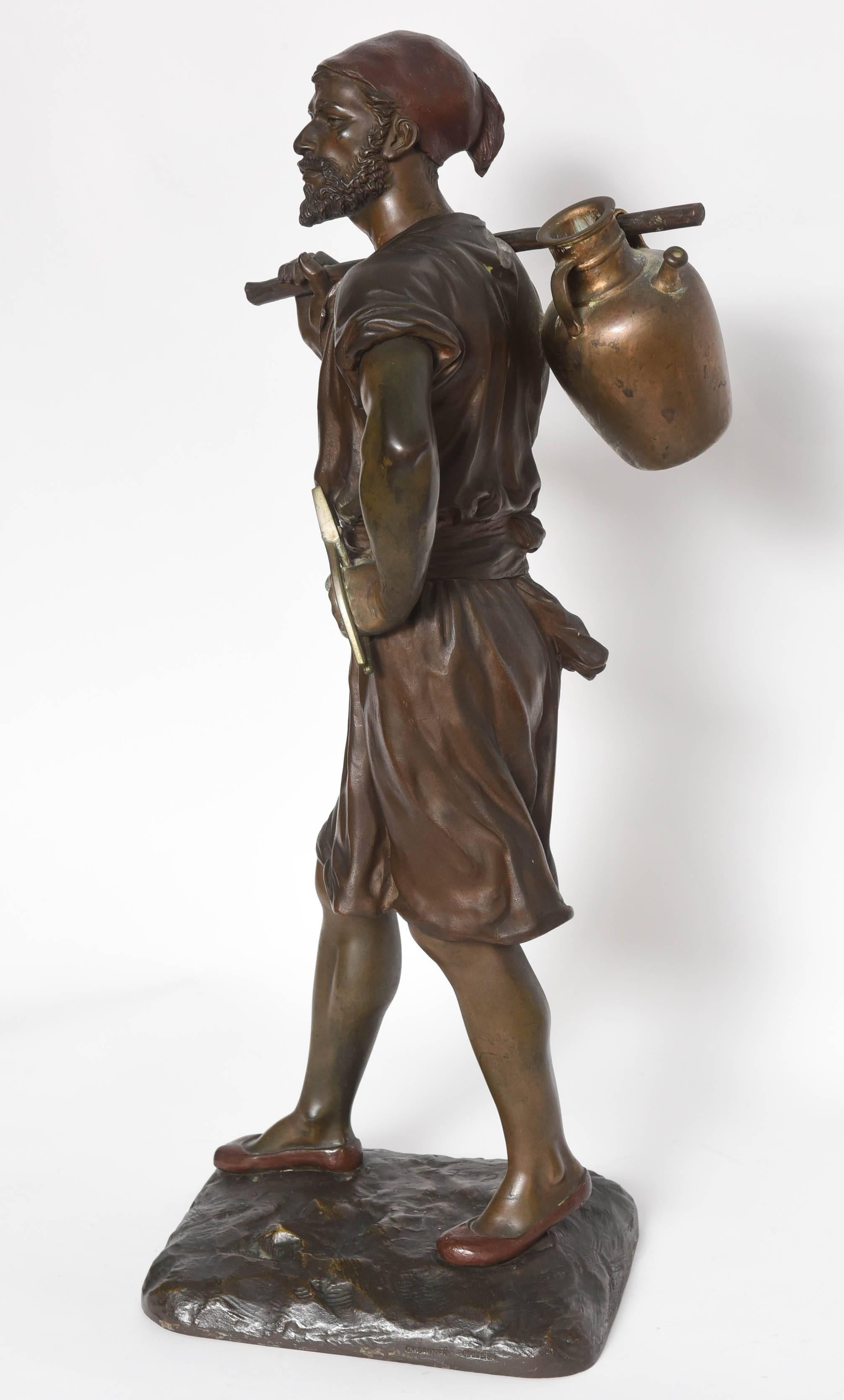 19th Century Orientalist Bronze Figure Signed Debut In Excellent Condition In West Palm Beach, FL