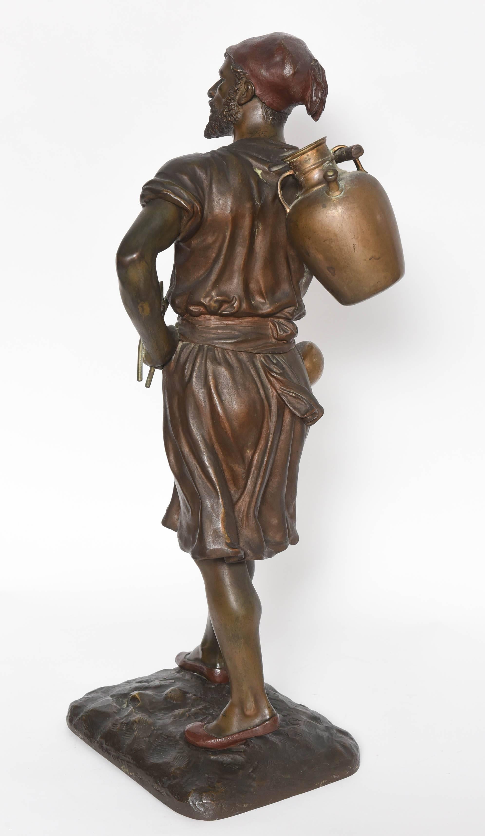 19th Century Orientalist Bronze Figure Signed Debut 1