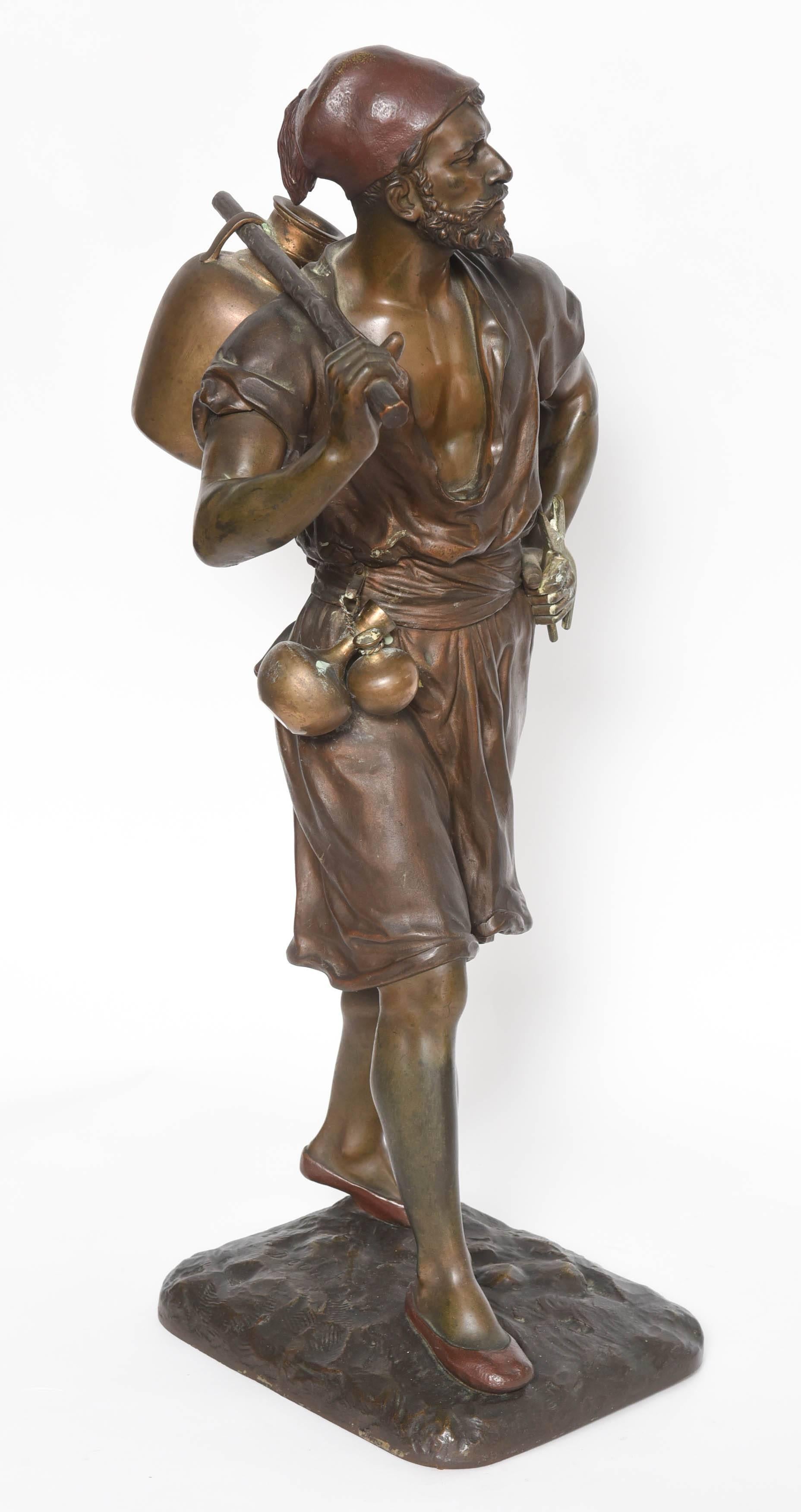 19th Century Orientalist Bronze Figure Signed Debut 4
