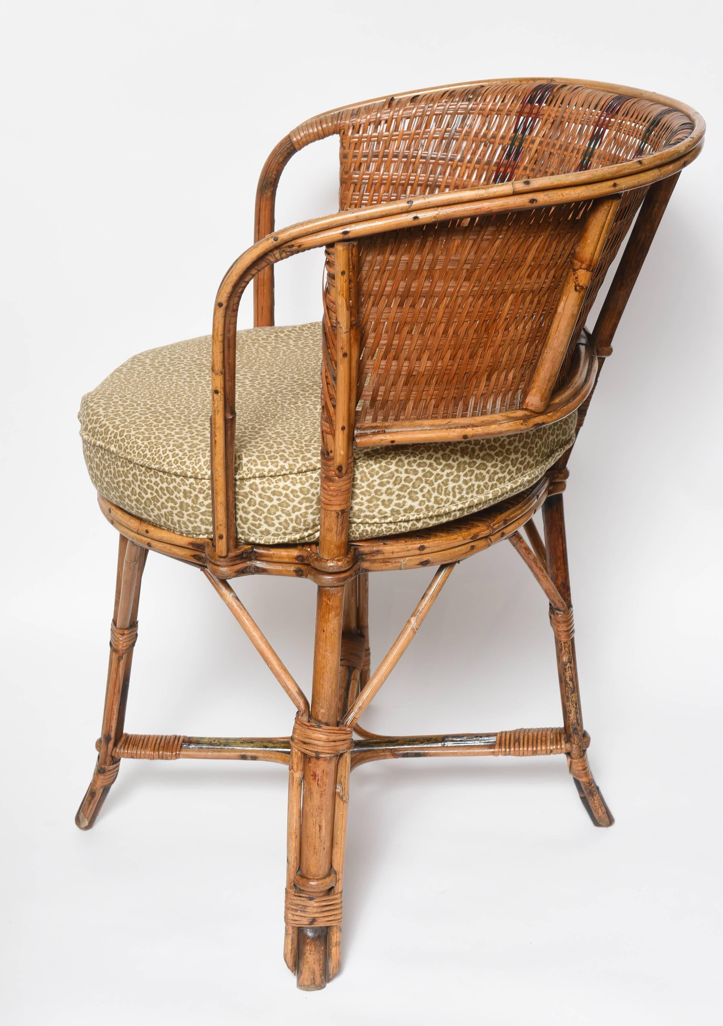 Pair of Vintage French Rattan 