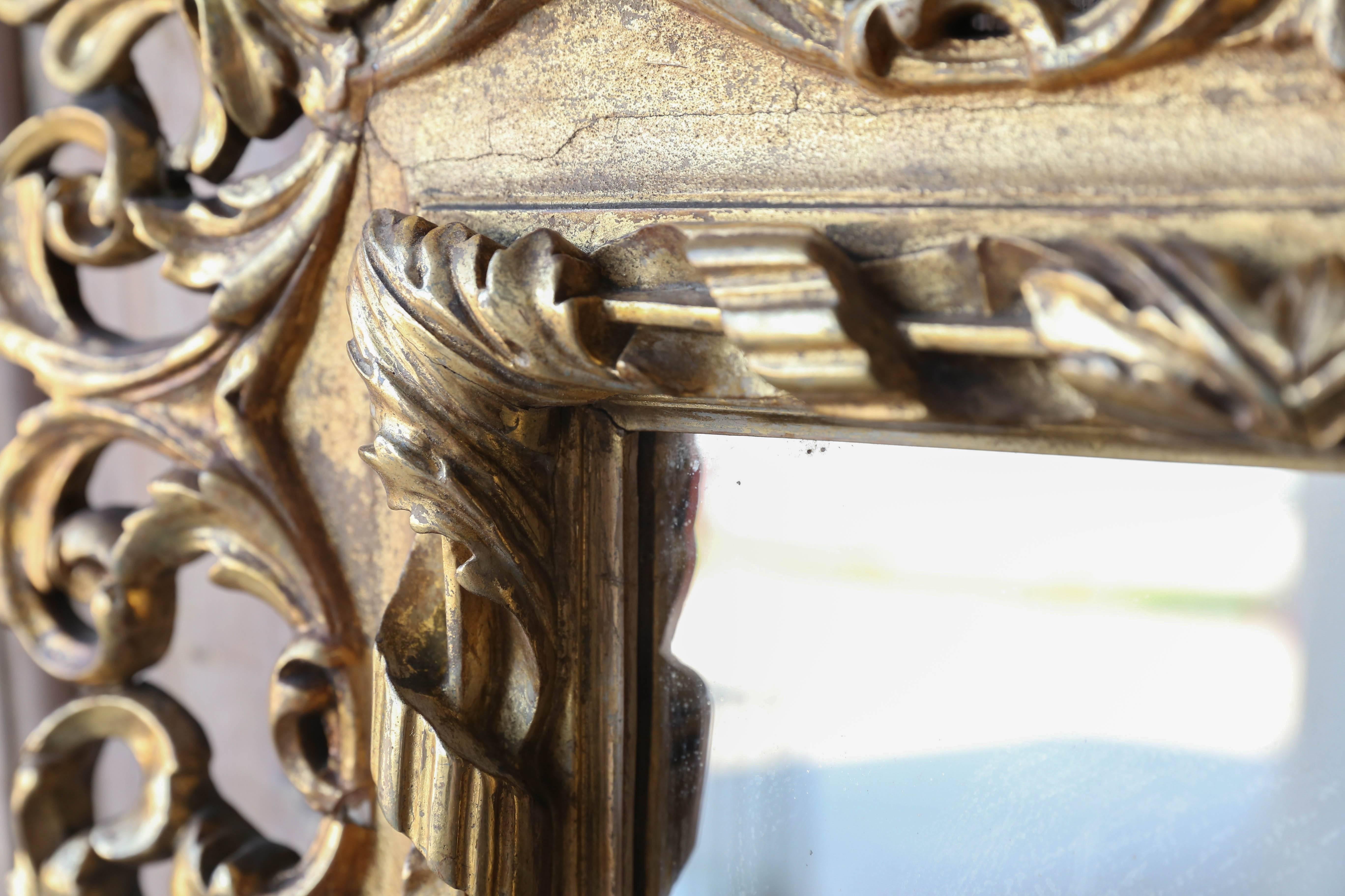 Late 19th Century 19th Century Italian Gold Gilt Mirror