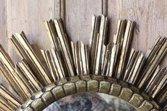 1900s Mirrored Sunburst with Giltwood