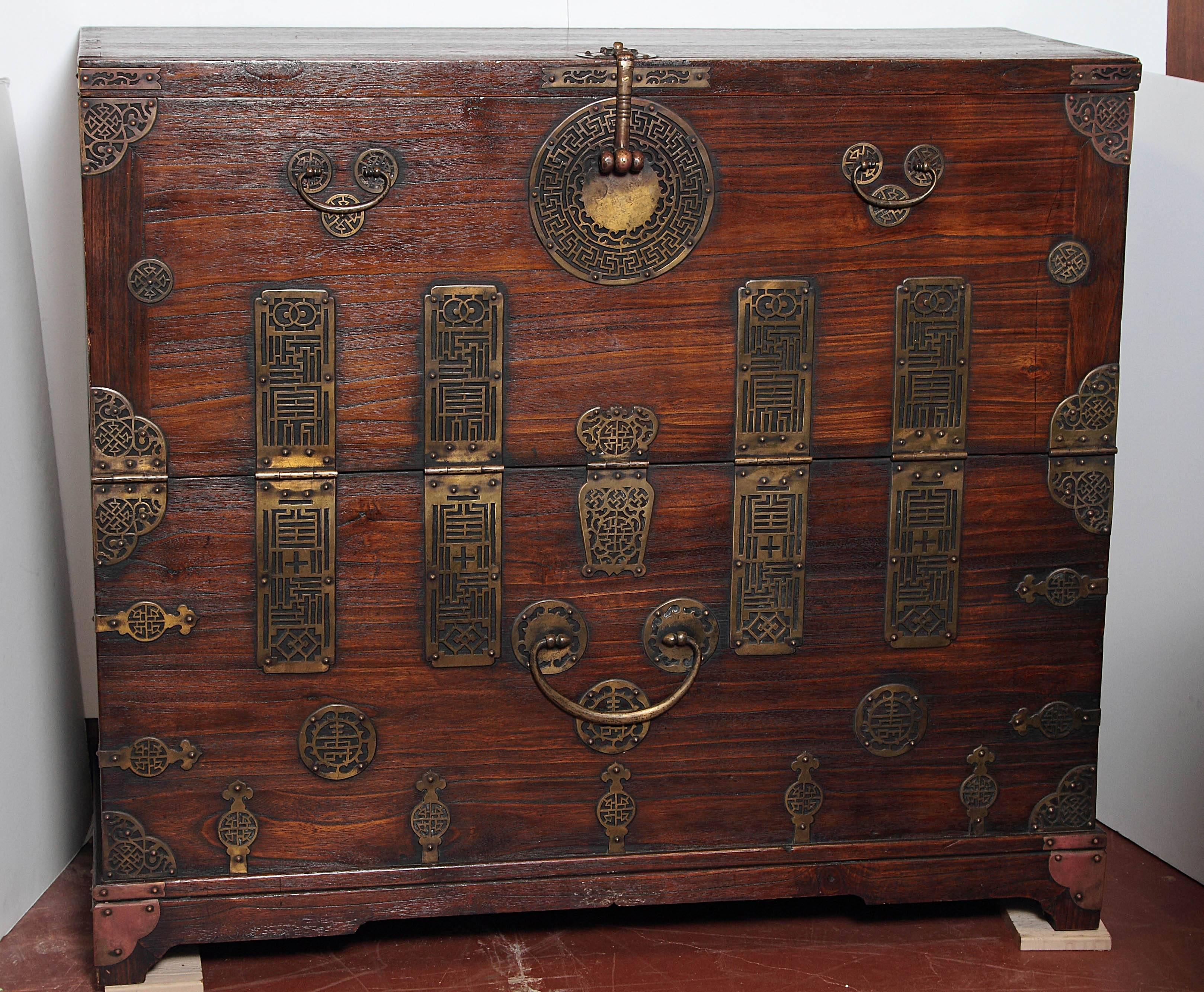 Early 20th century Korean chest, now retro-fitted for a television.