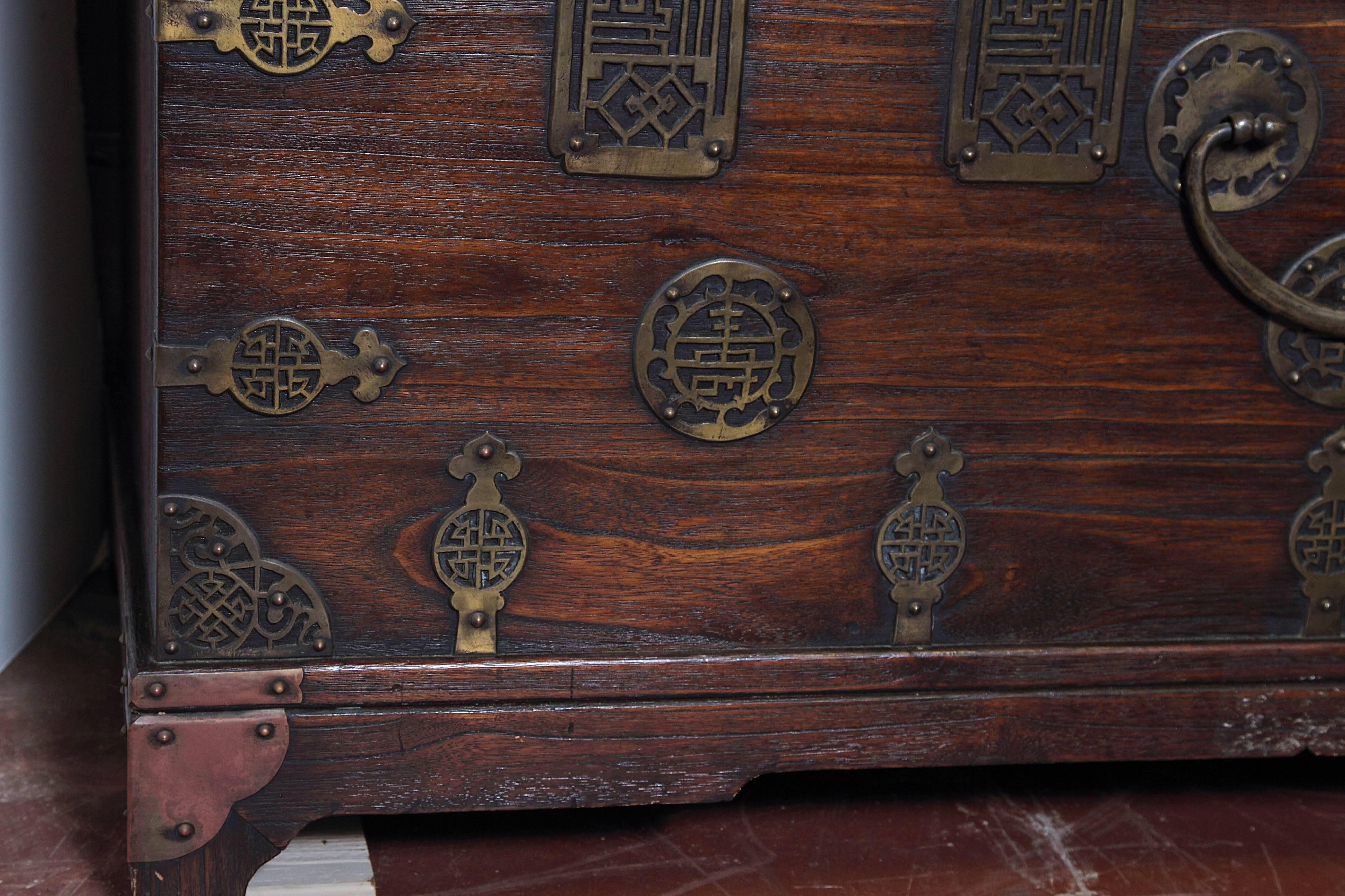 Brass Early 20th Century Korean Chest, Retro-Fitted for Television For Sale