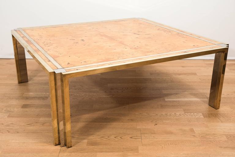 Birds Eye Maple Veneered Coffee Table In The Manner Of Milo Baughman American Birds Eye Maple Veneered Coffee Table In The Manner Of Milo Baughman For