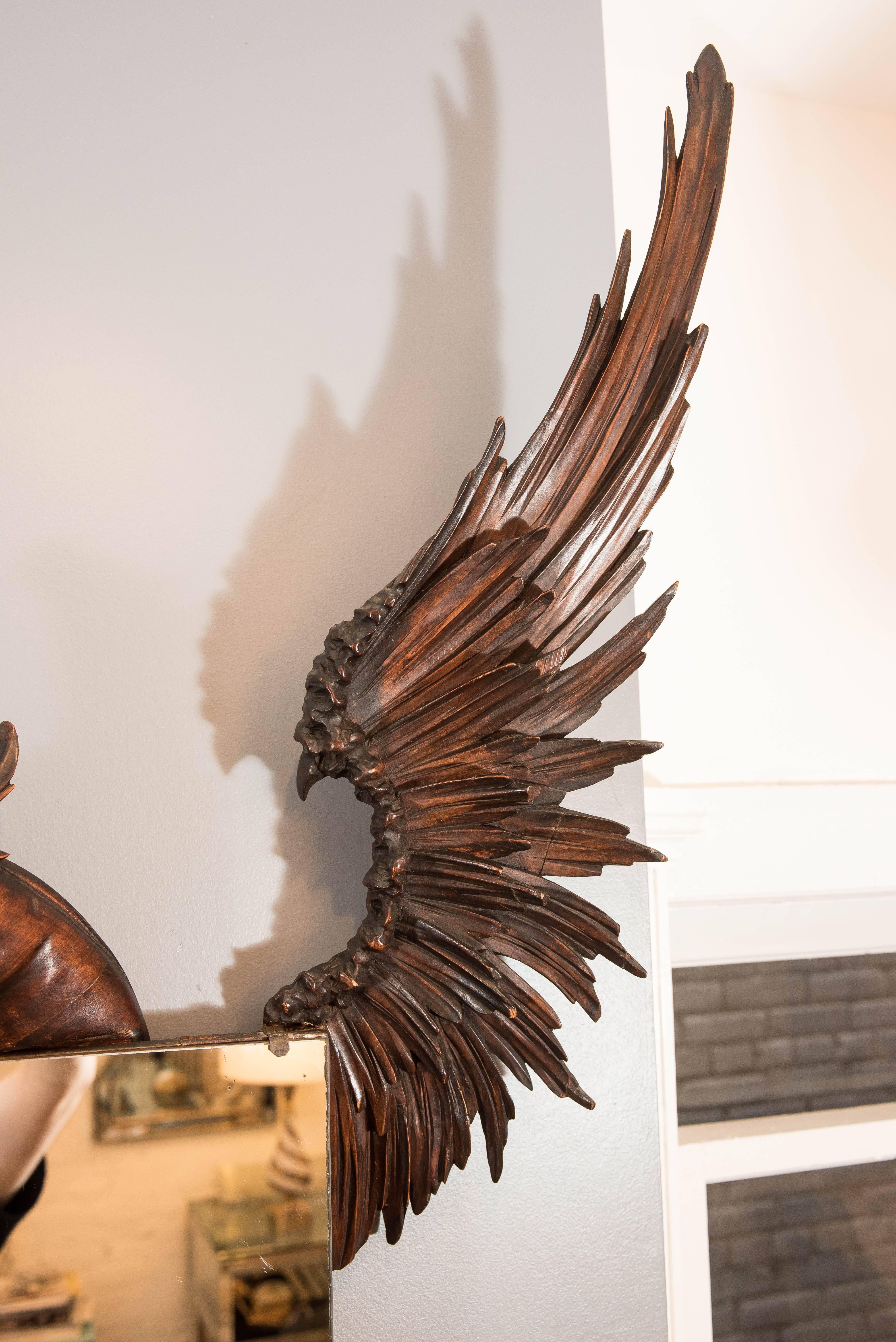 Hand-Carved 19th Carved Wood Mirror Attributed to Gabriel Viardot