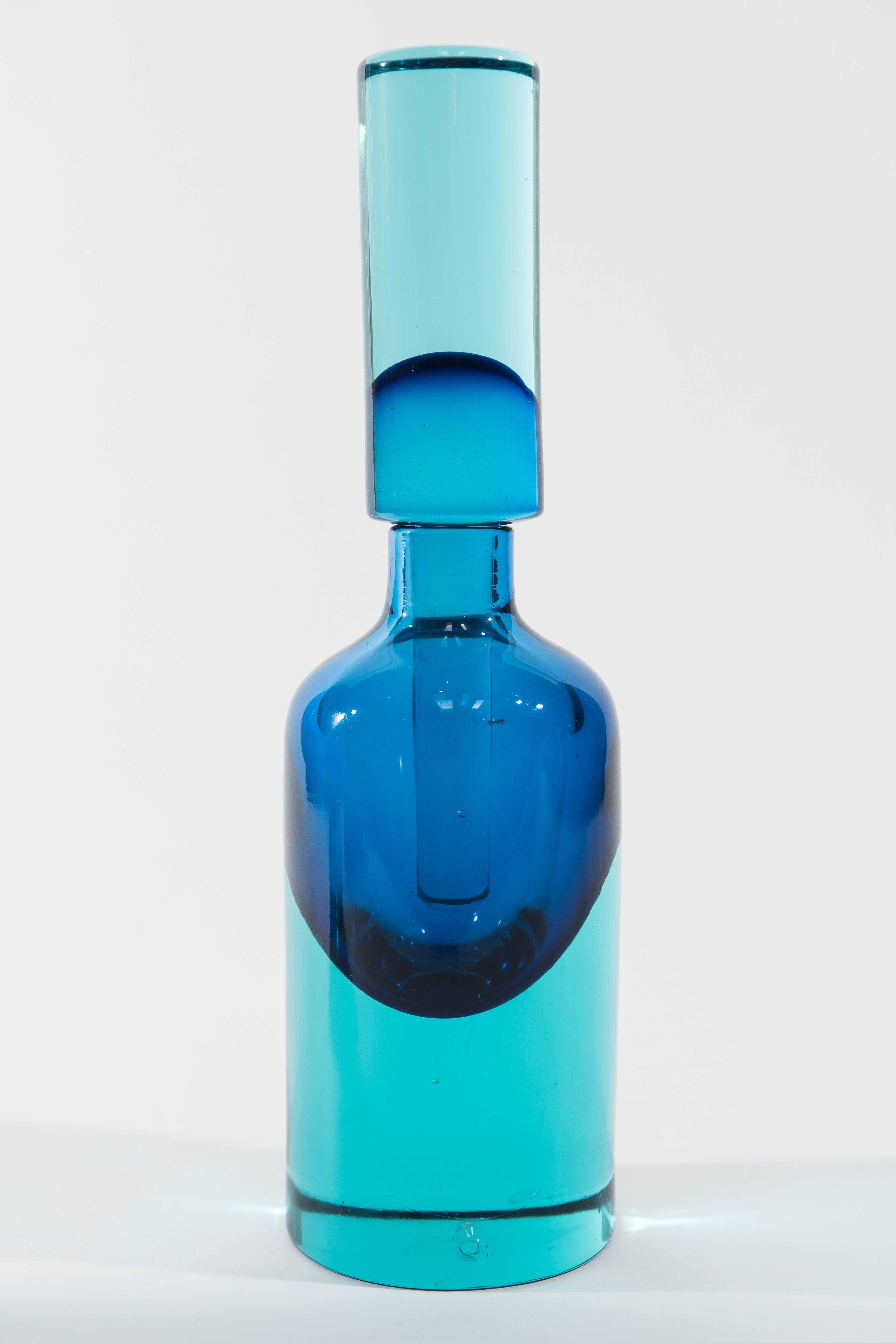 Italian  Murano Glass Sommerso Perfume Bottle Attributed to Flavio Poli