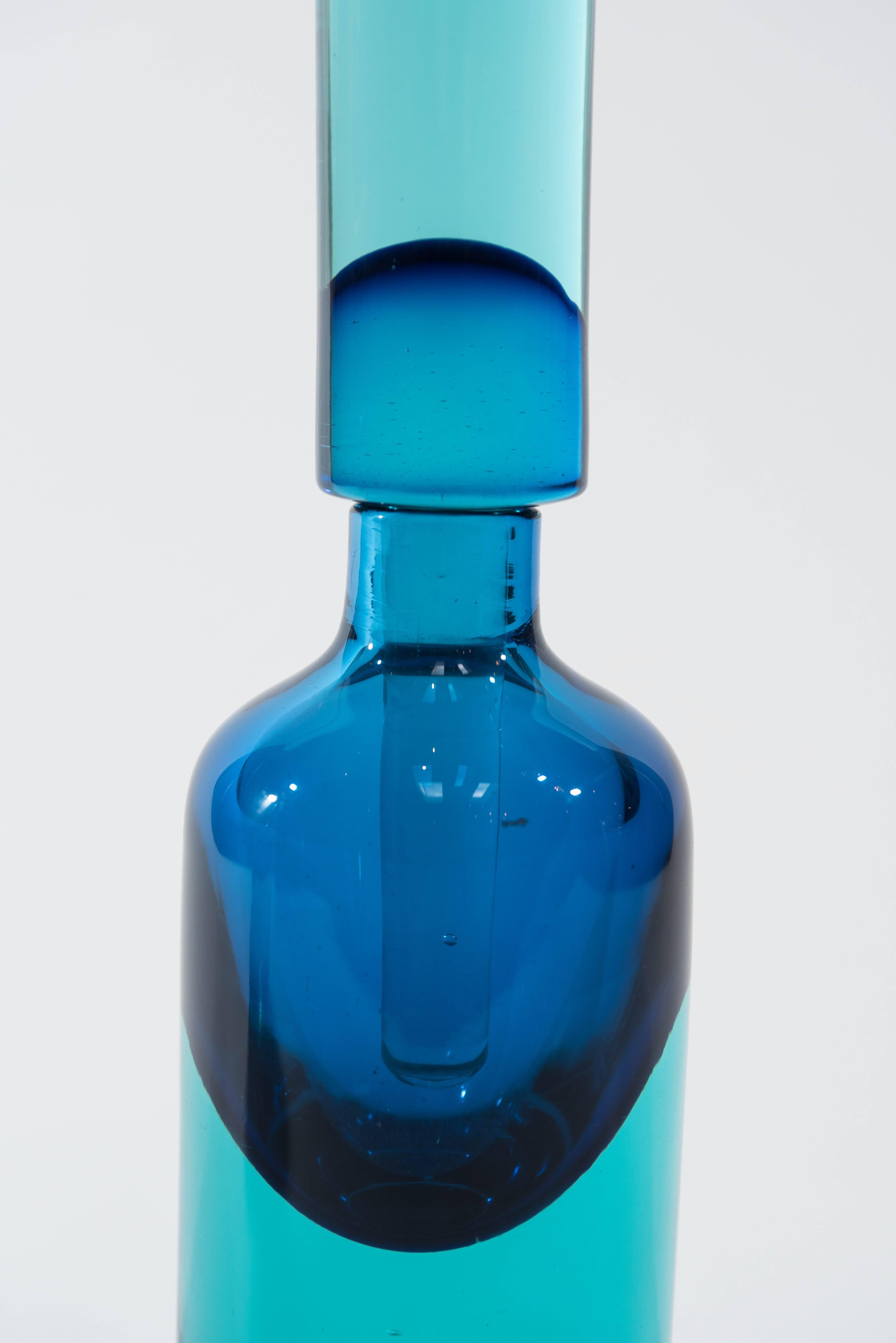 20th Century  Murano Glass Sommerso Perfume Bottle Attributed to Flavio Poli