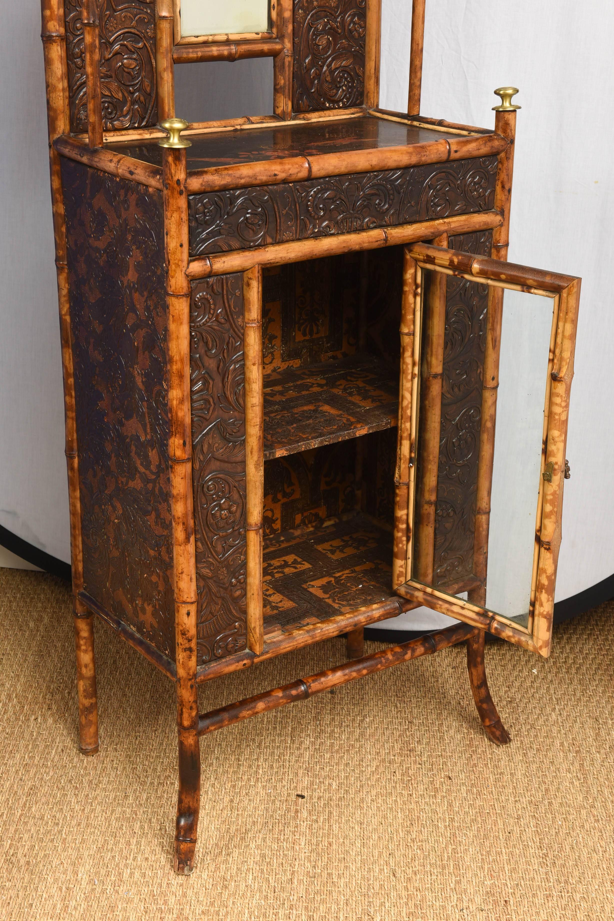 Superb 19th Century English Bamboo Cabinet In Excellent Condition For Sale In West Palm Beach, FL