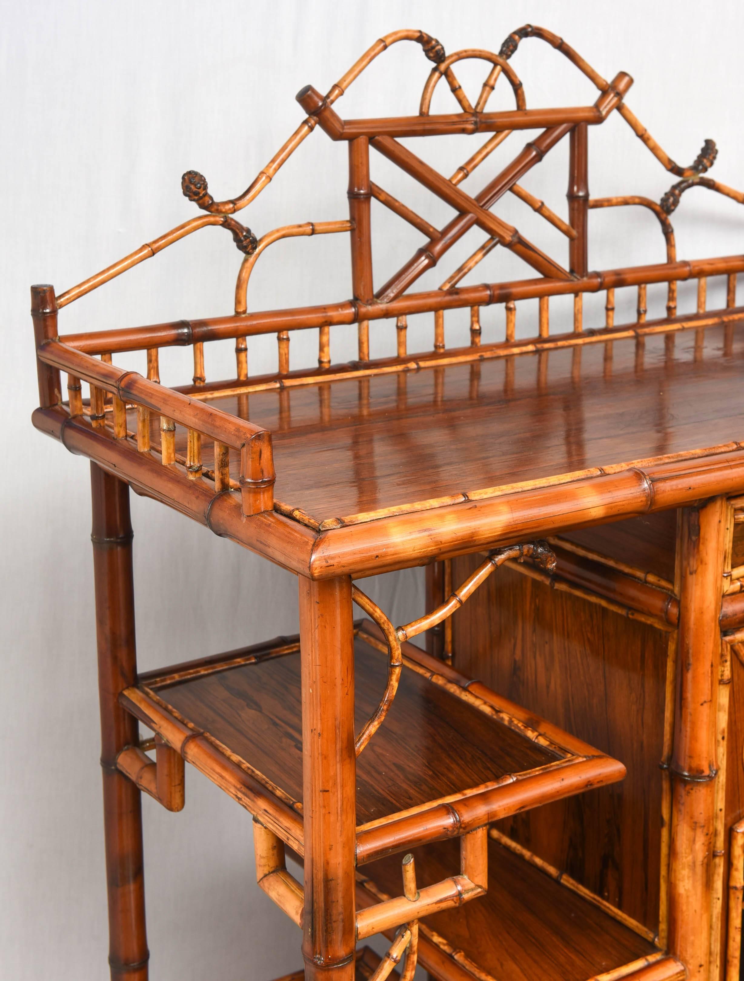 Rare 19th Century Superb English Bamboo Cabinet 2