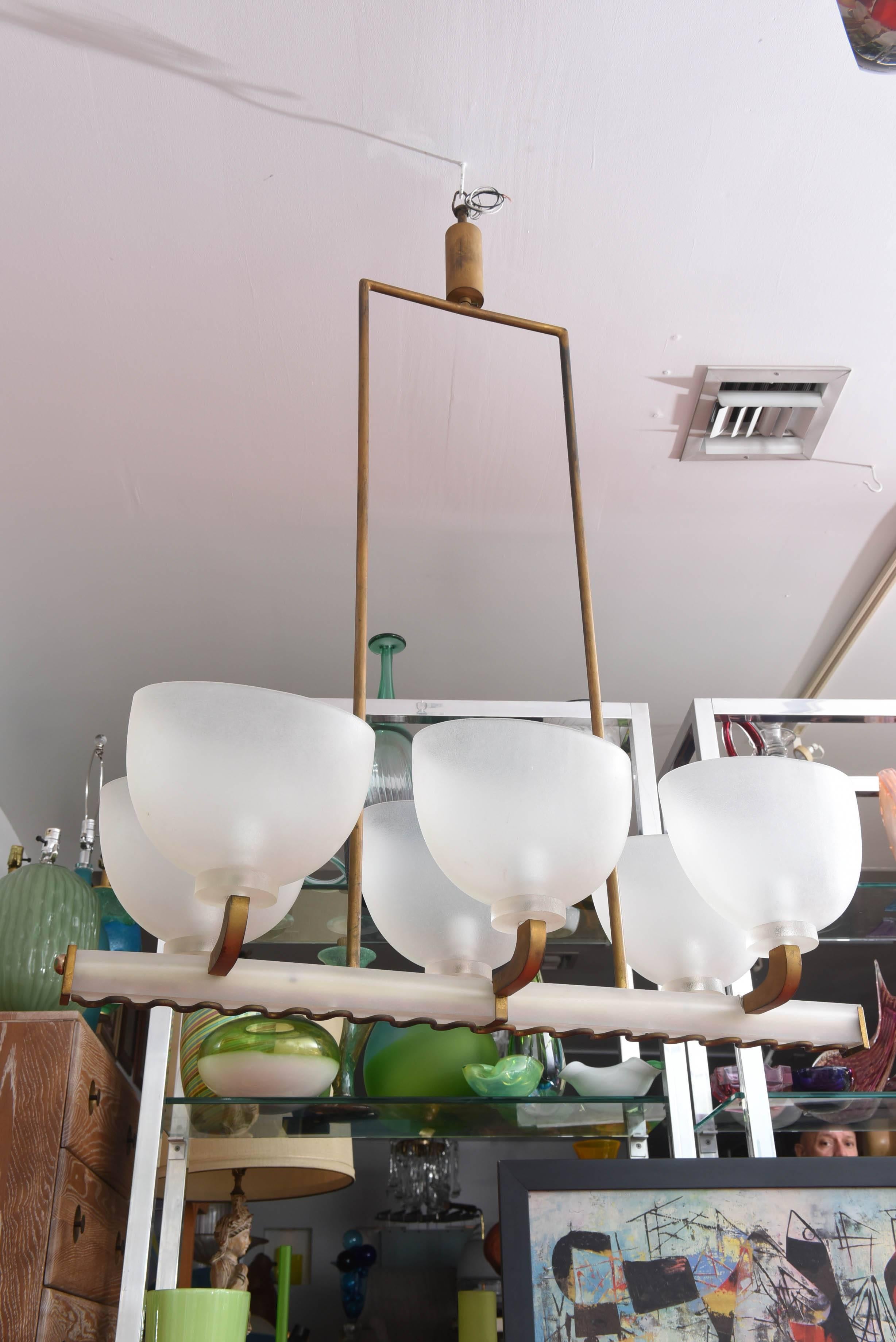 Mid Century Segusso Italian Murano Classic Modern Chandelier For Sale 2