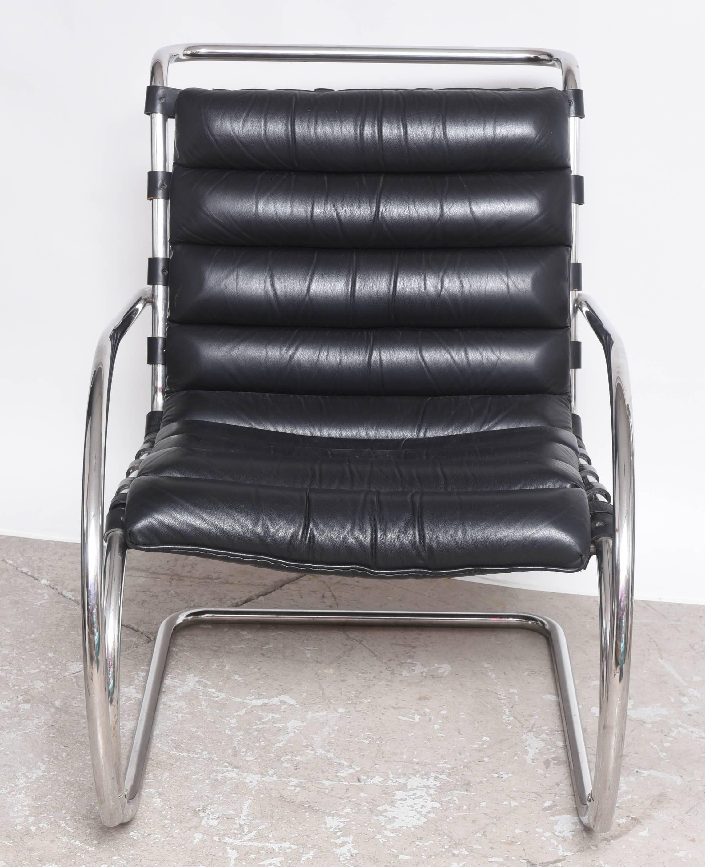 Mid-Century Modern Mid-Century Edition Bauhaus Mies van der Rohe Mr. Lounge Chairs by Knoll  For Sale