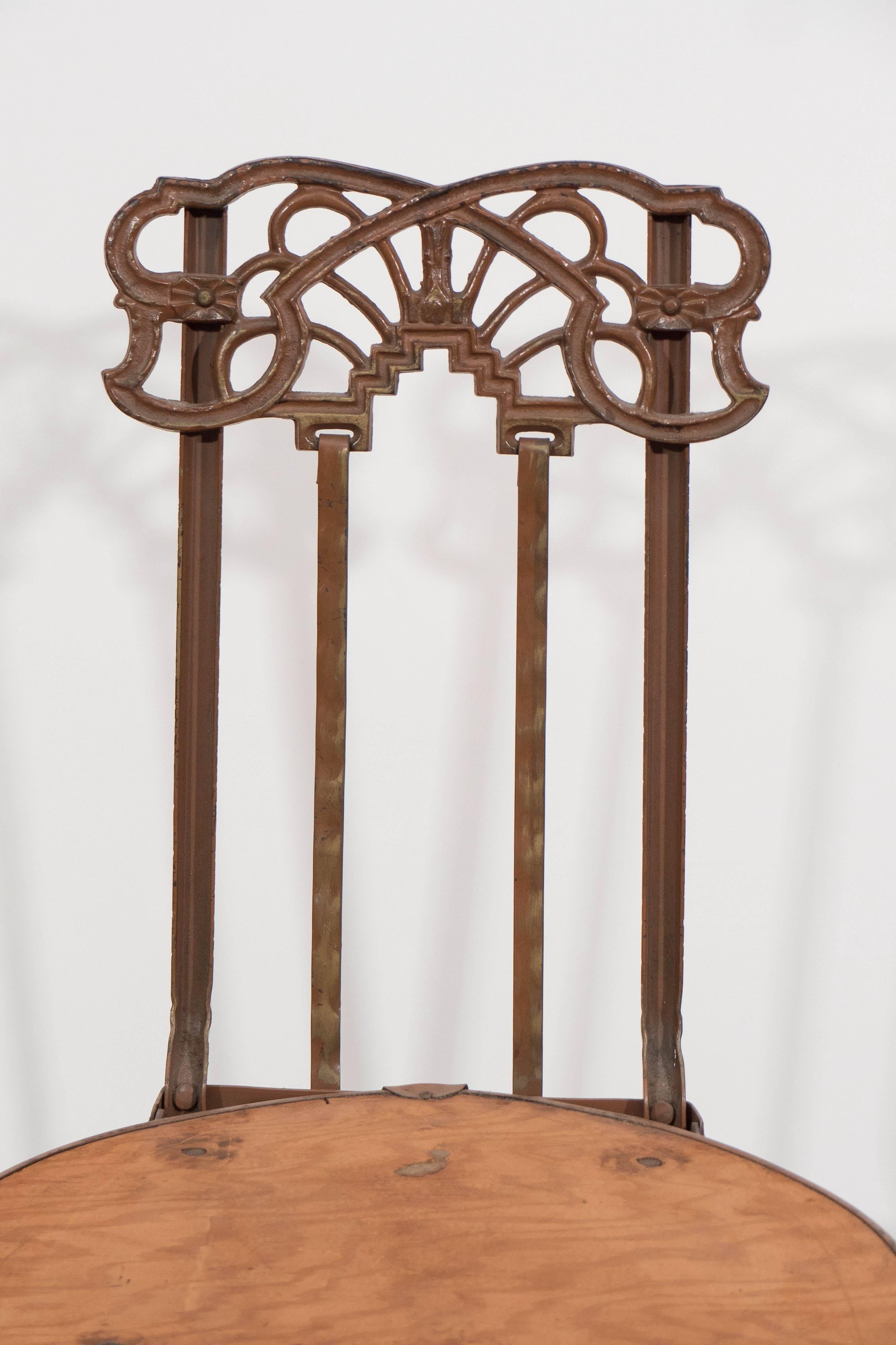 vintage wrought iron folding chairs