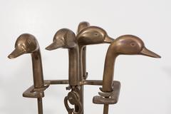 Set of 1950s Fireplace Tools with Duck Head Handles