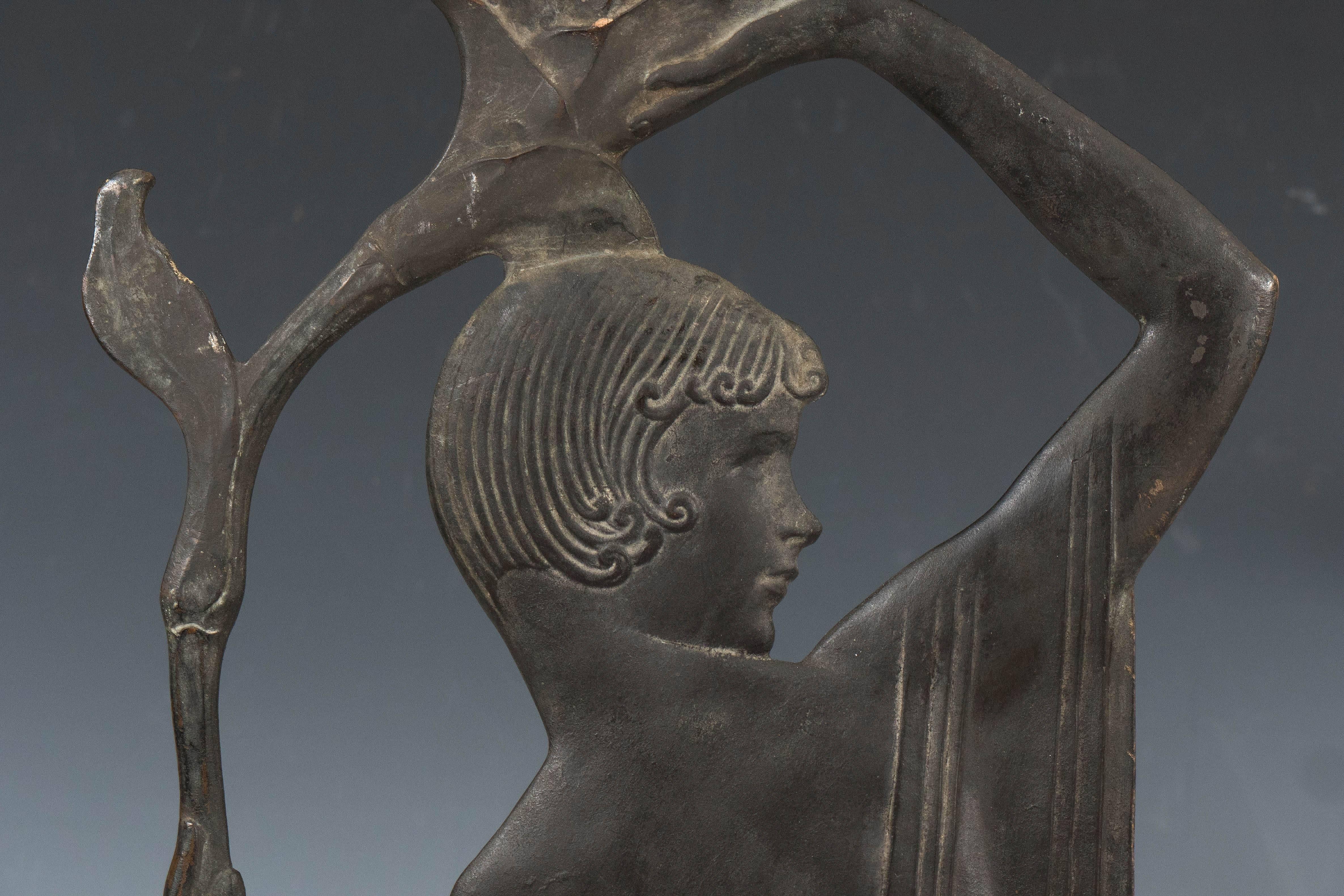 Emory P. Seidel Art Deco Bronze Figural Sculpture In Good Condition In New York, NY