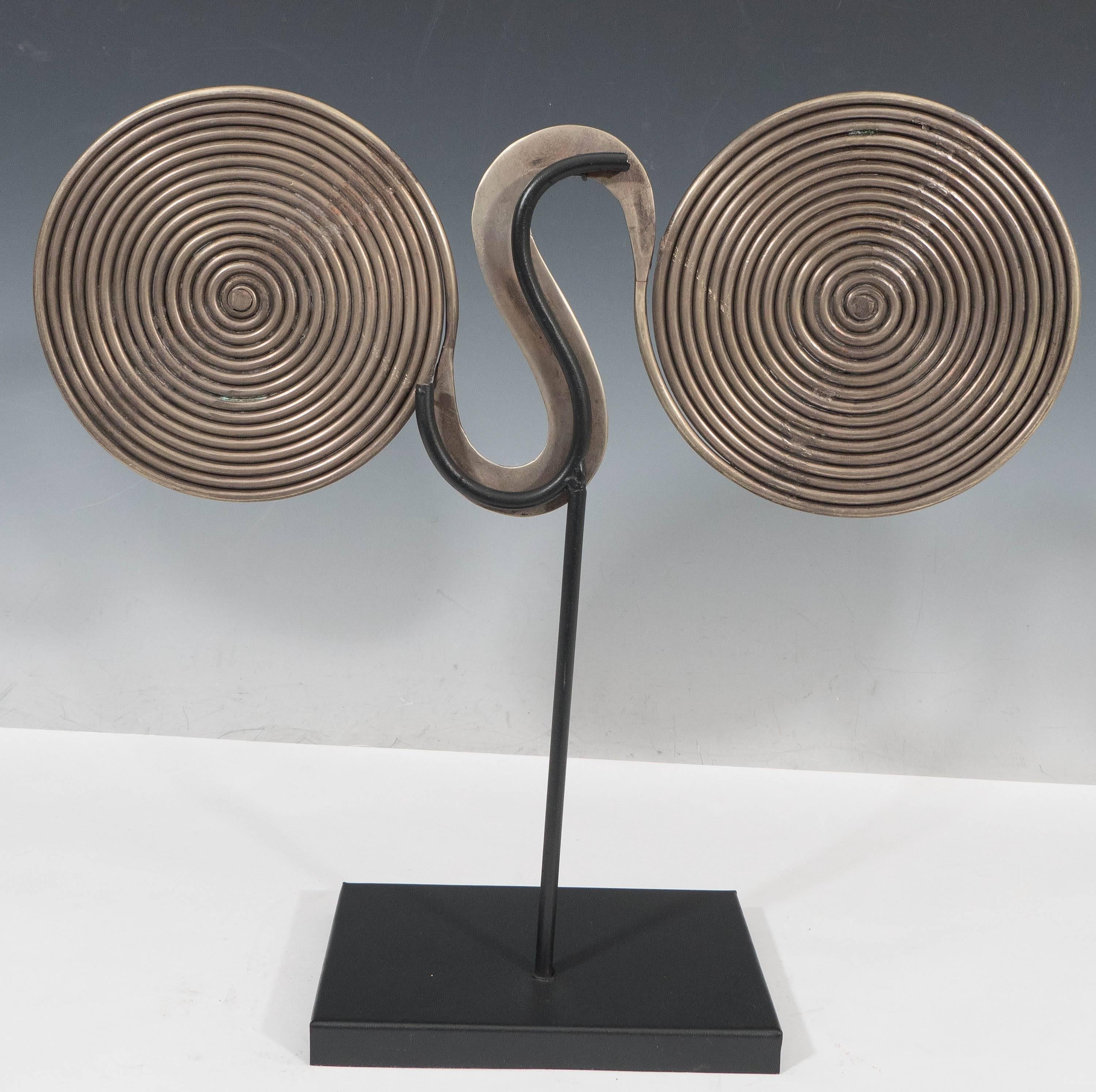 Brass Sculpture Inspired by Tribal Chinese Miao Hook Talisman 2