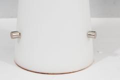 Modernistic Italian Frosted Glass Table Lamp with Chrome Frame