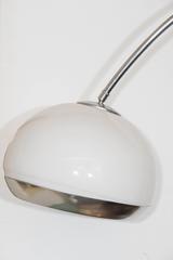 Harvey Guzzini Chrome Arc Lamp with White Acrylic Shade on Carrara Marble Base