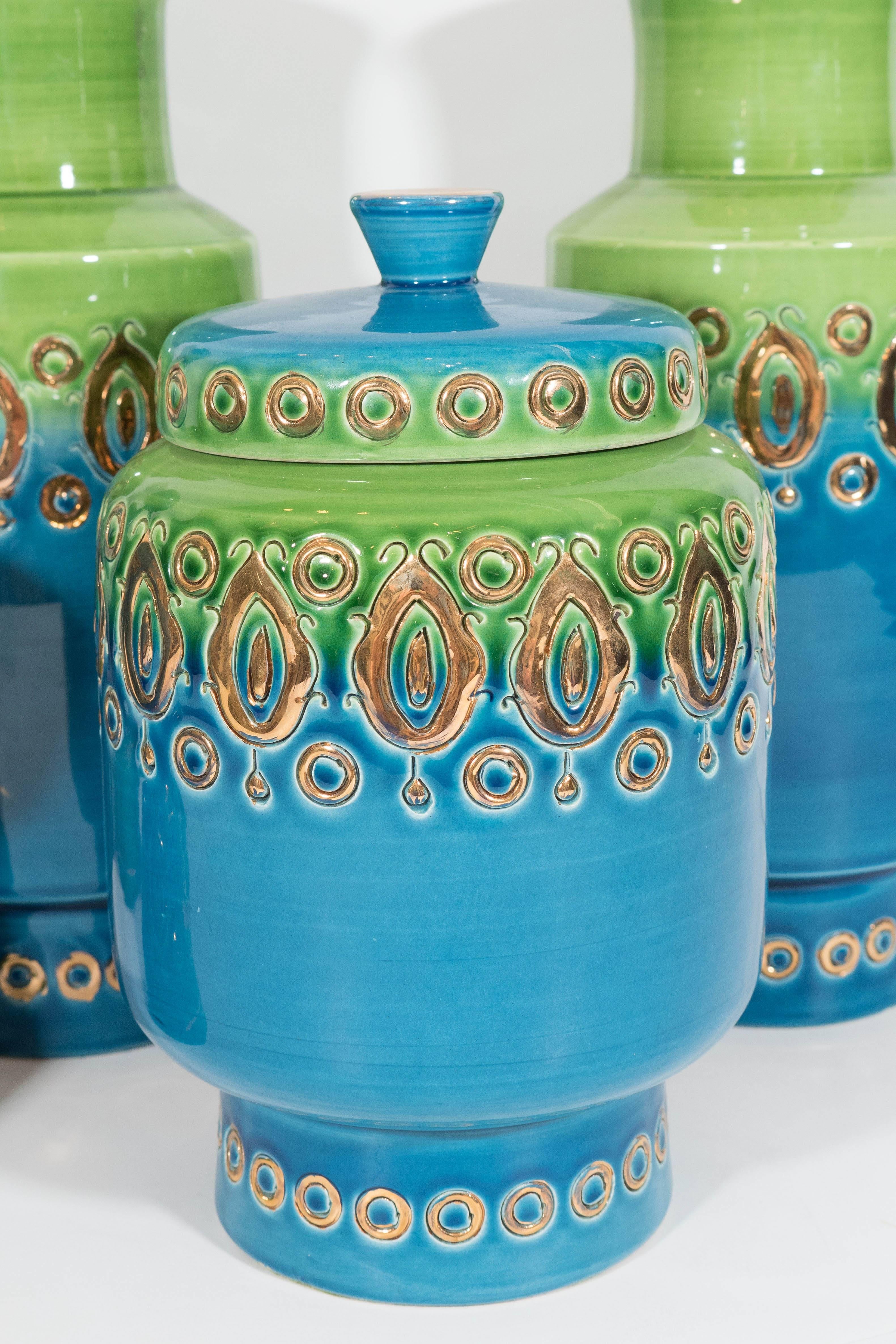 Mid-Century Modern Set of Glazed Ceramic Objects by Bitossi for Rosenthal Netter