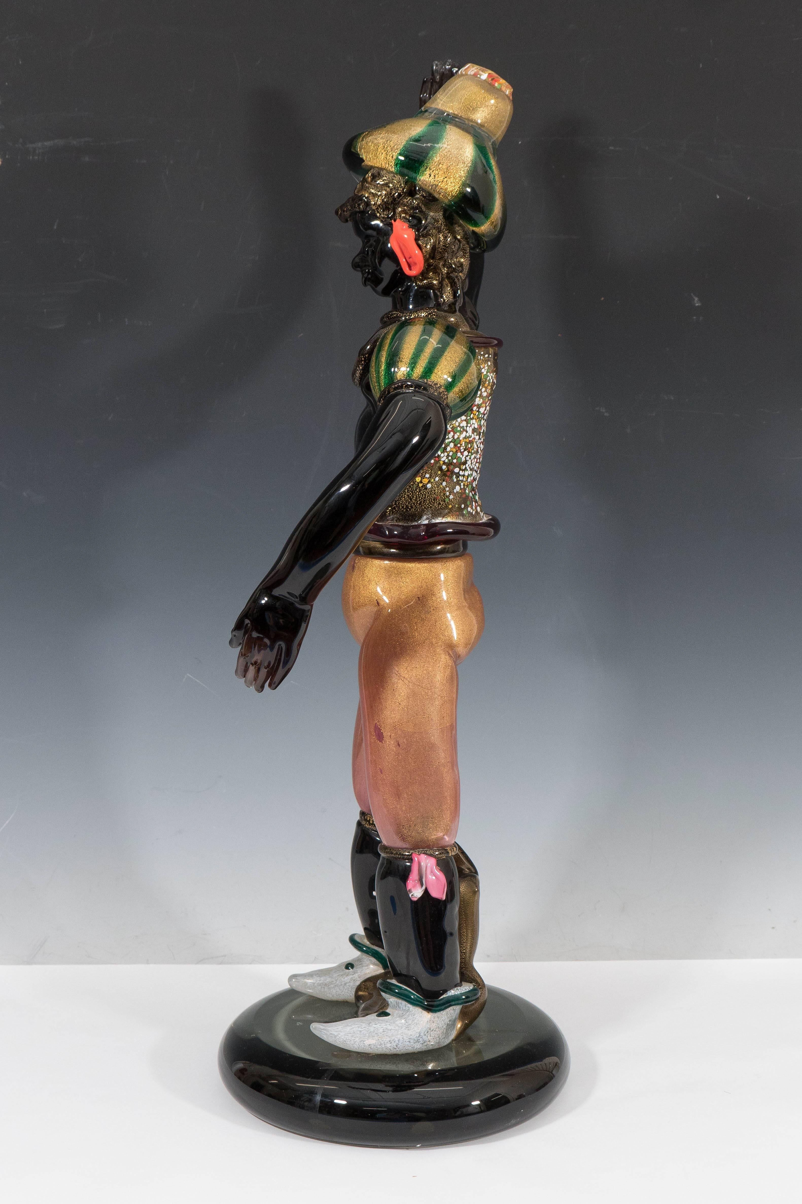 20th Century A Vintage Murano Glass Sculpture of Dancer in a Turban by Gino Cenedese 