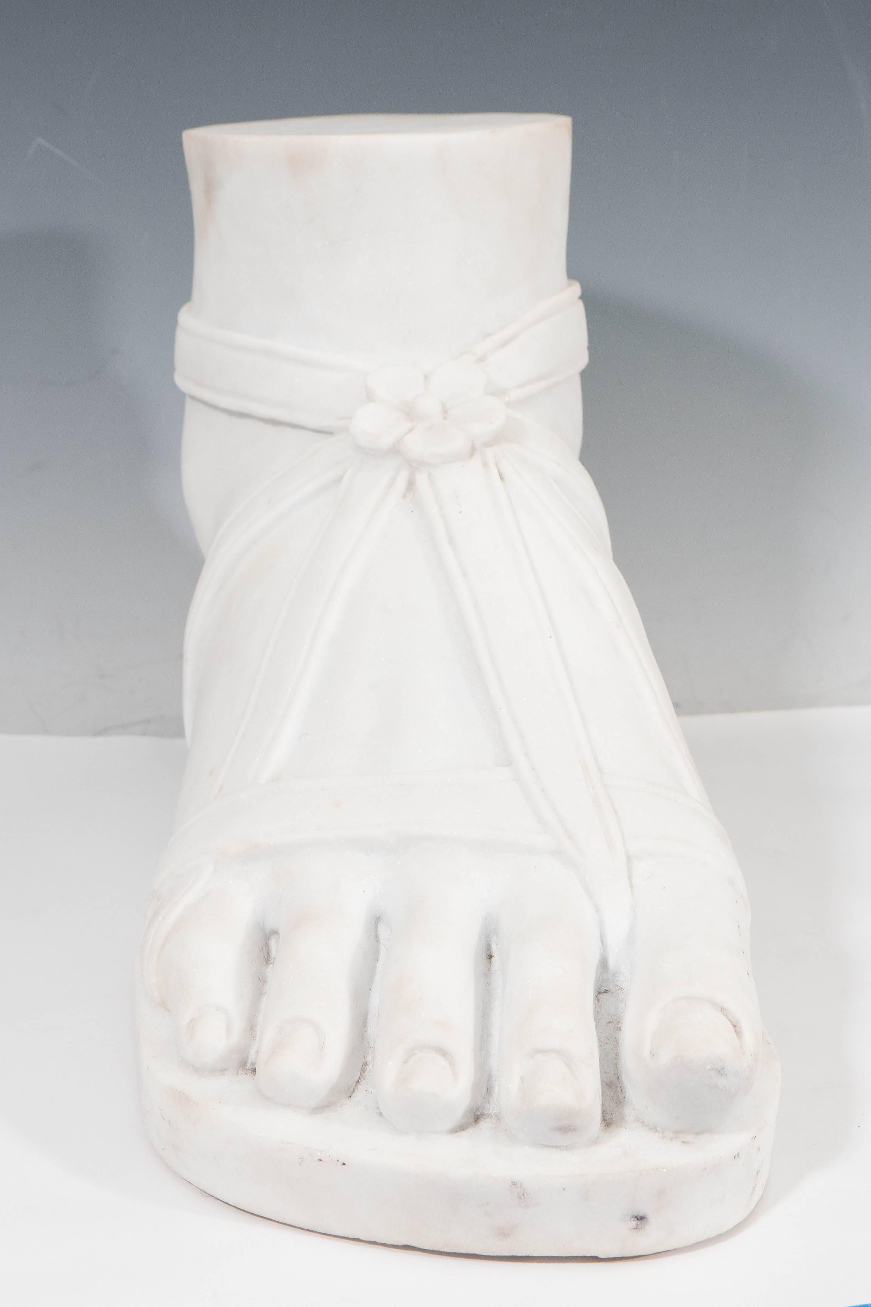 Carved Large Italian Marble ‘Roman Centurion’ Foot