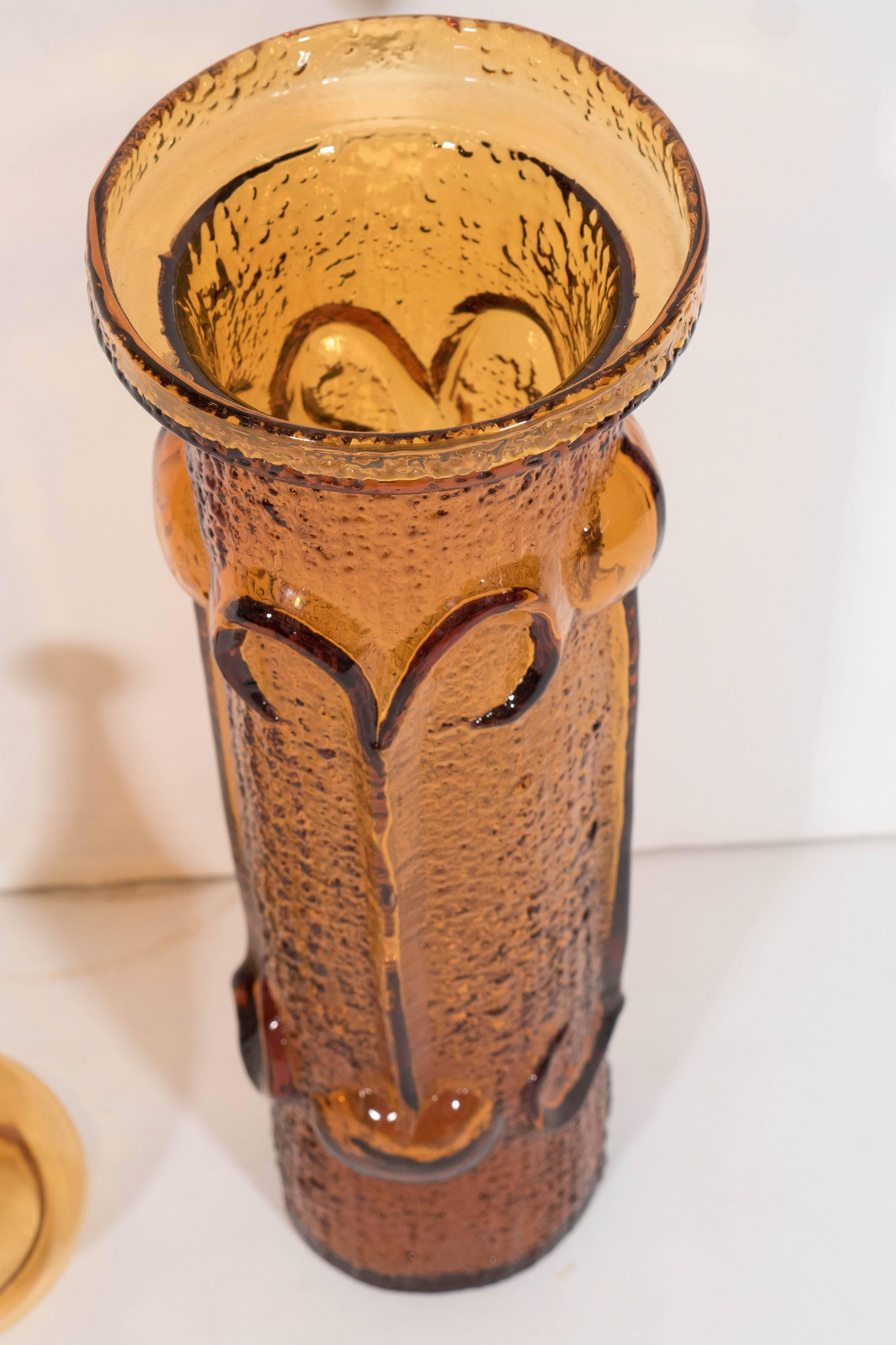 Mid-20th Century Set of Three Covered Glass Jars by Wayne Husted for Stelvia Glass