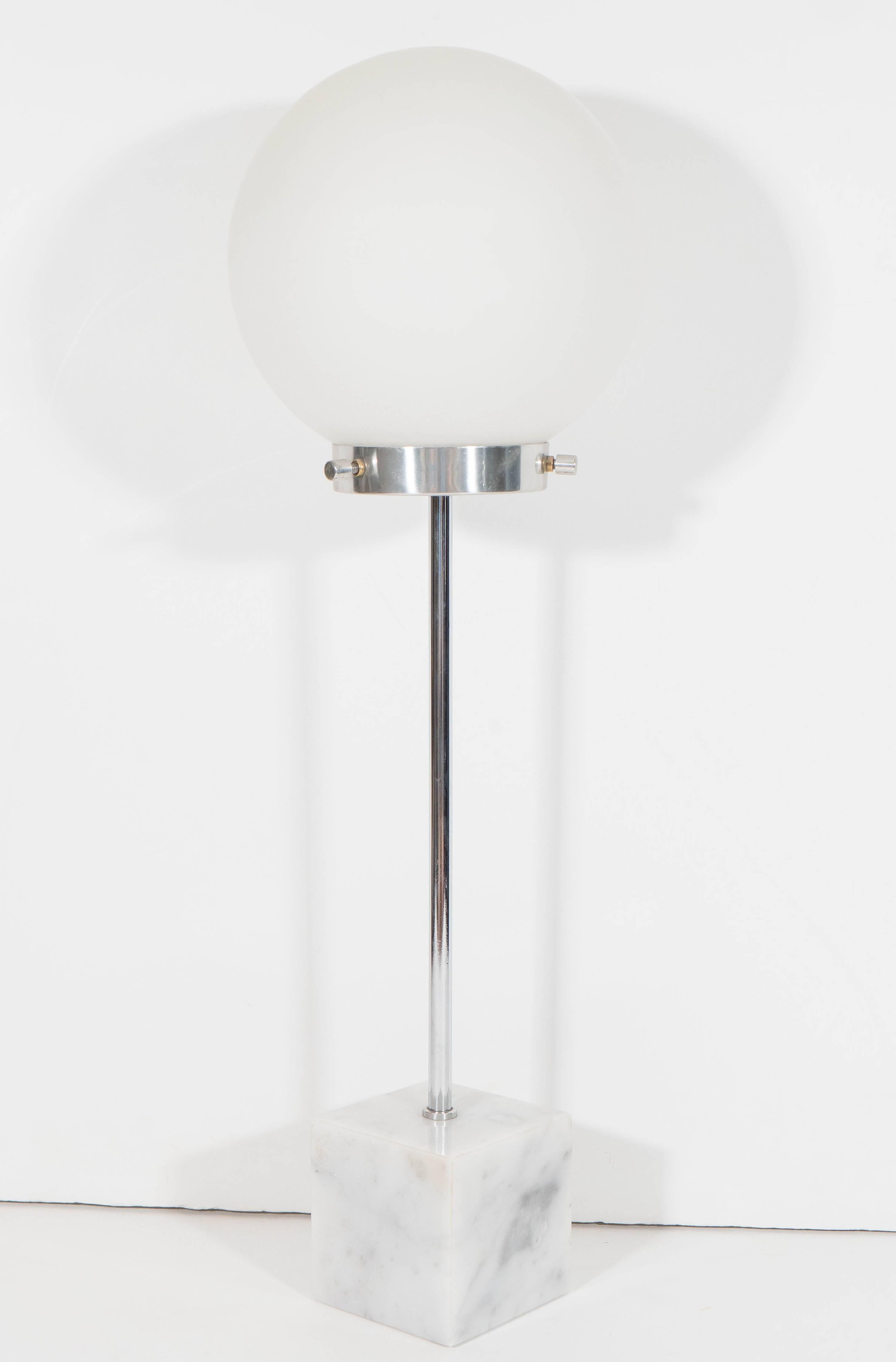 frosted globe table lamp