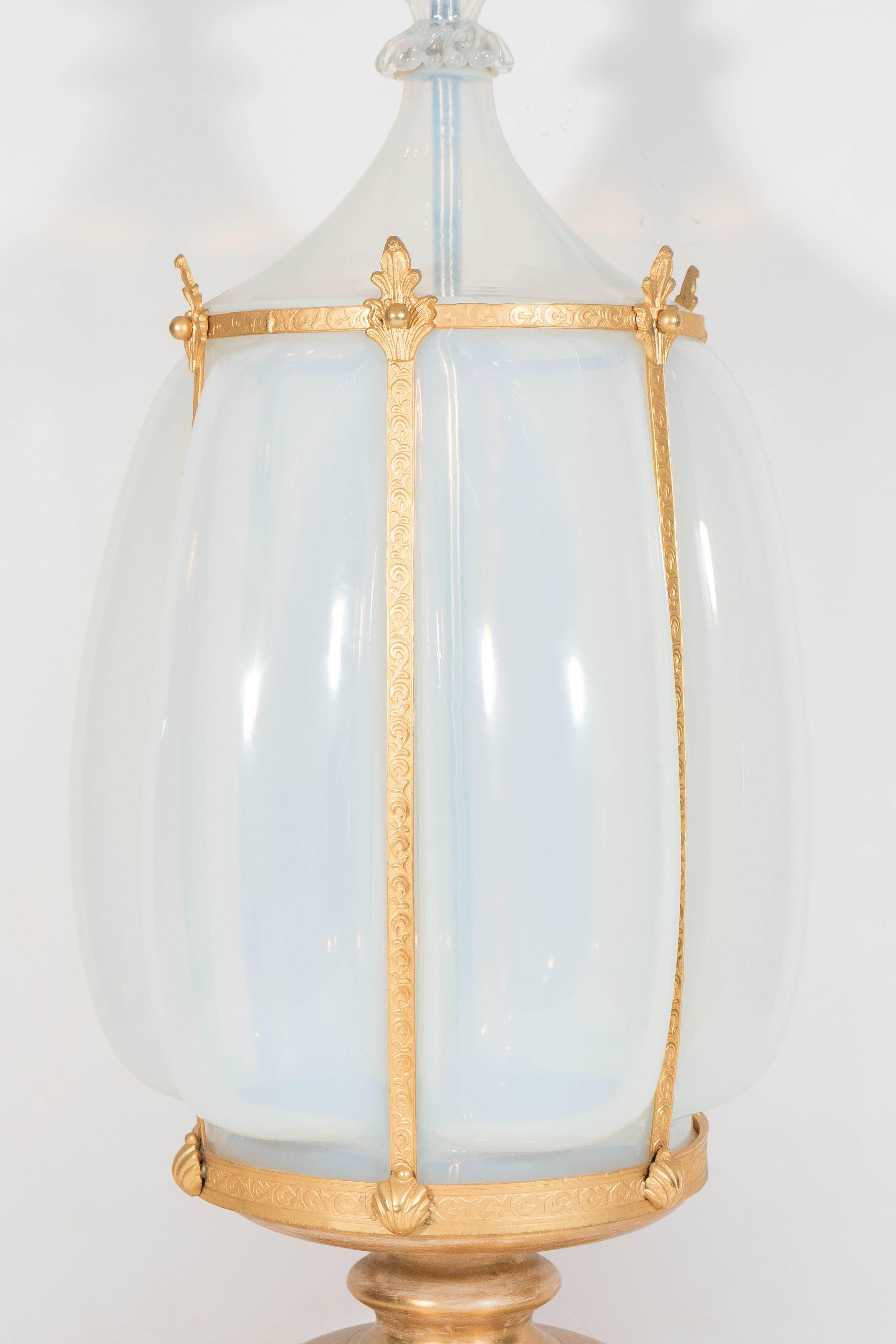 Mid-Century Modern Midcentury Italian Monumental Opaline Glass Lamp