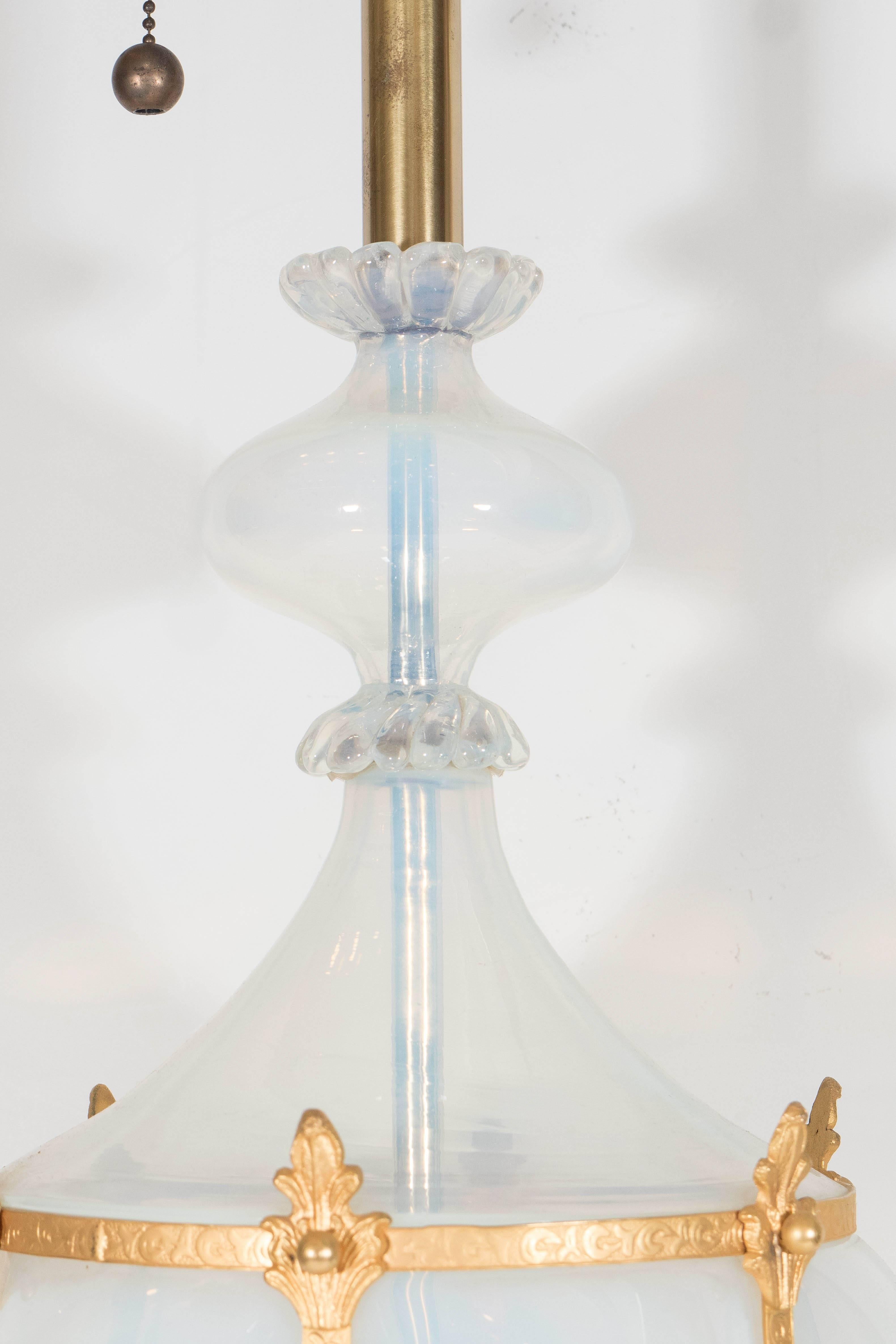 20th Century Midcentury Italian Monumental Opaline Glass Lamp