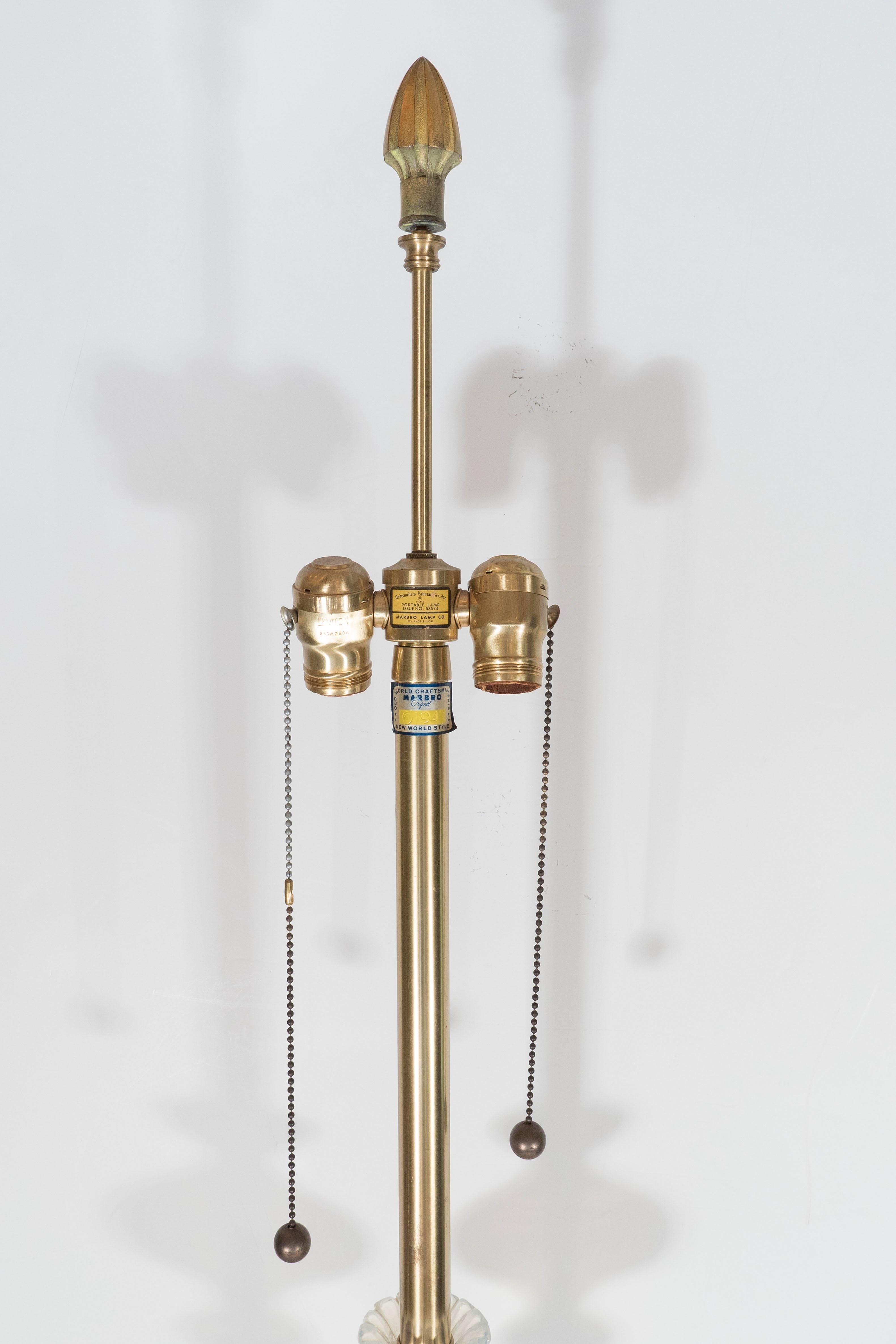 Midcentury Italian Monumental Opaline Glass Lamp 1