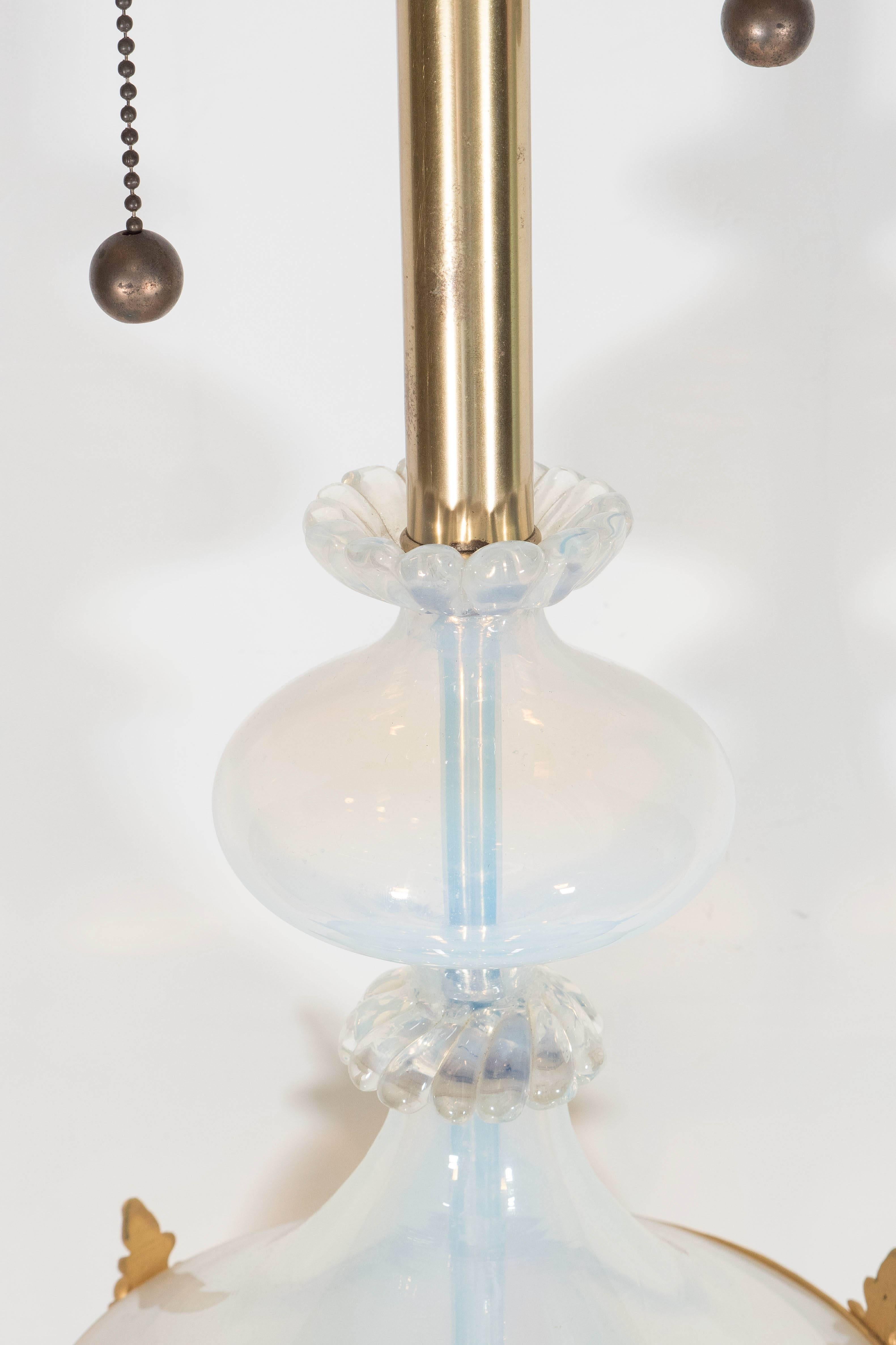 Midcentury Italian Monumental Opaline Glass Lamp 4