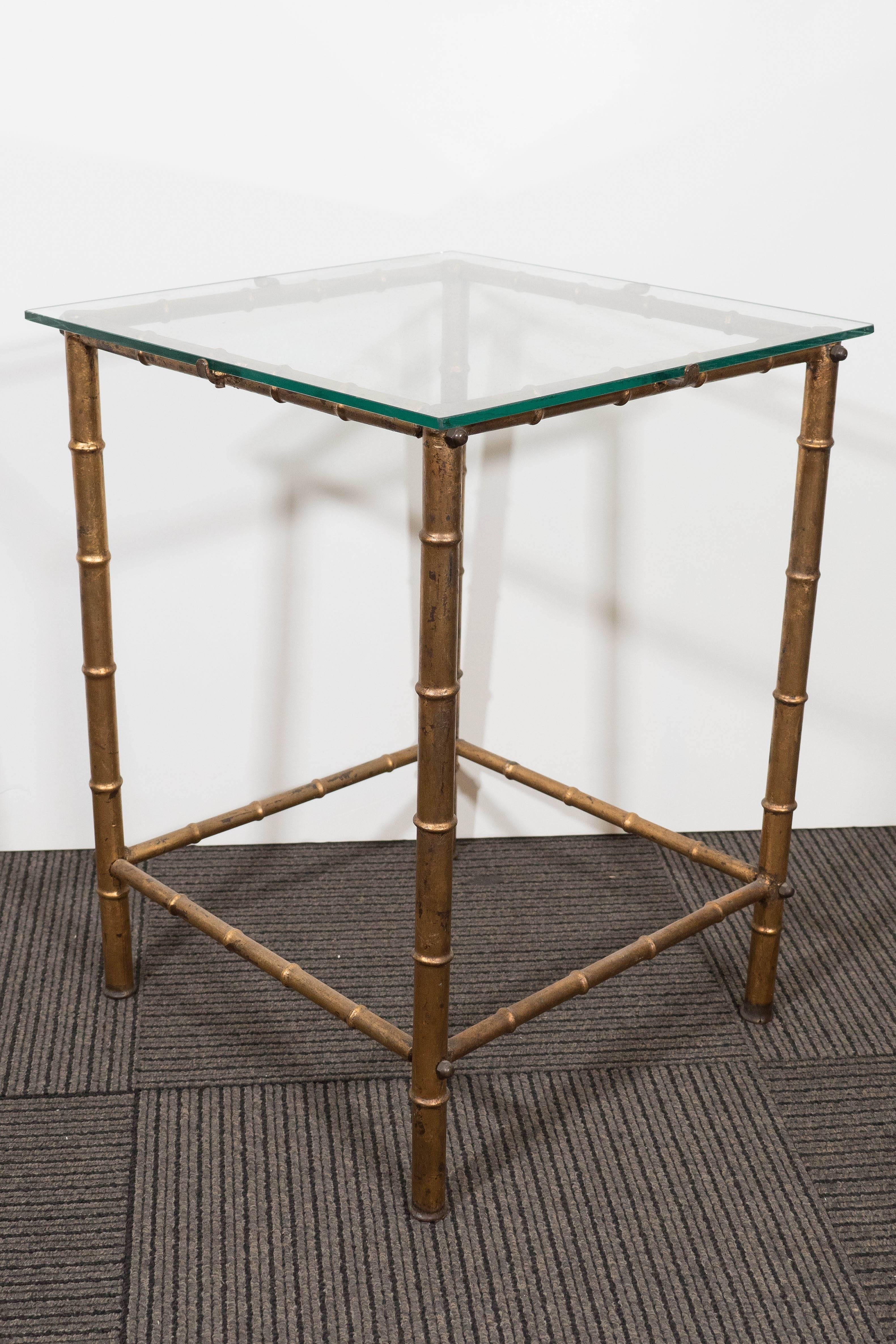 bamboo glass side table