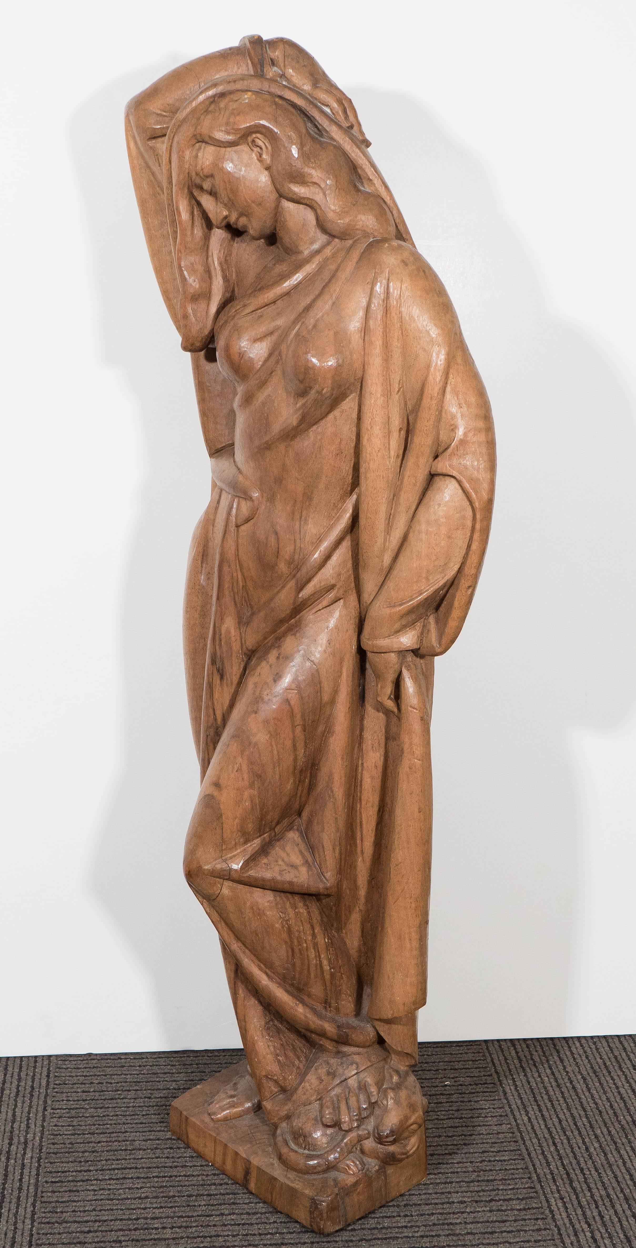 Sculpté Sculpture moderniste en bois d'une femme, attribuée à Albert Wein en vente