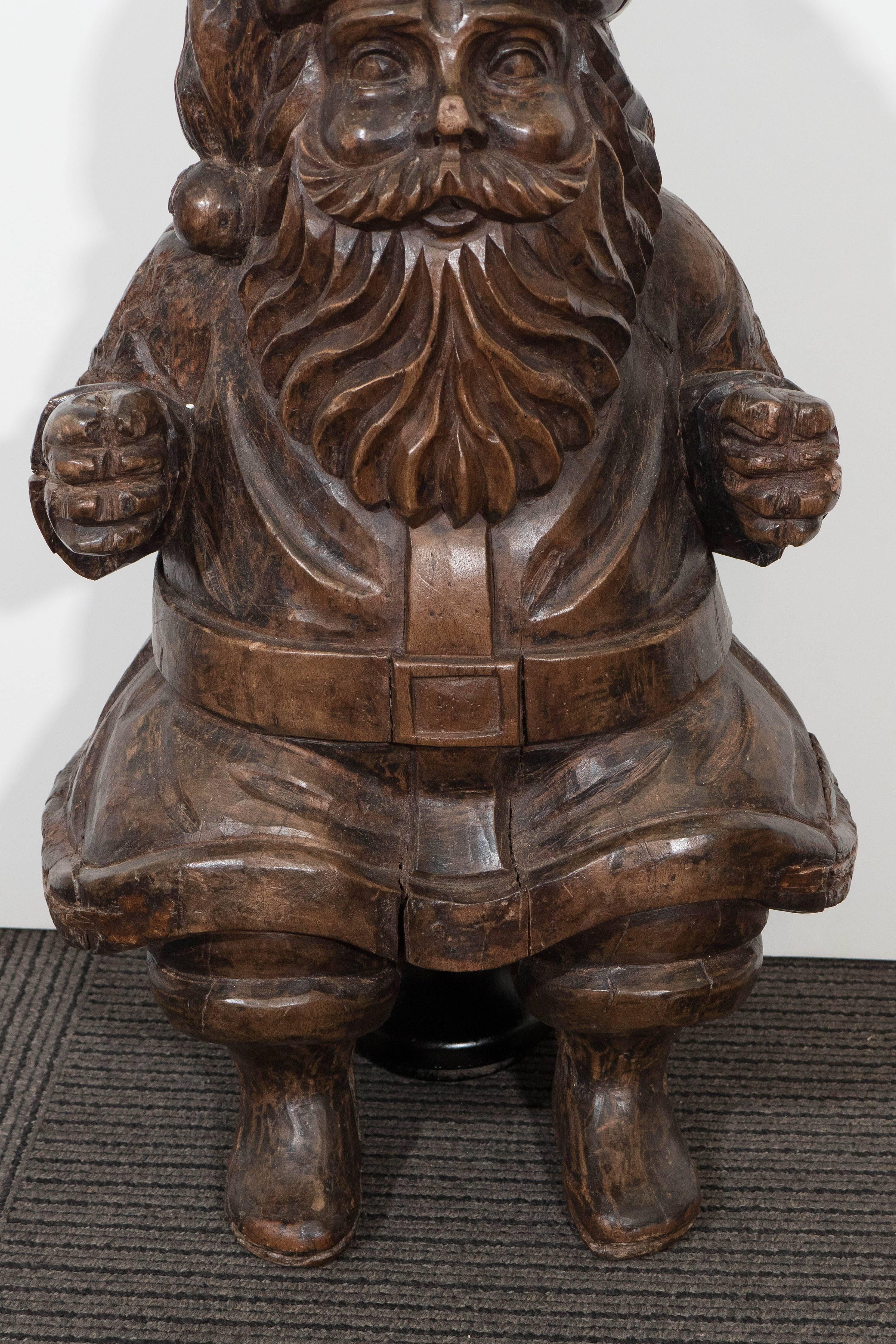 wood carved santa claus