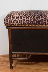 Victorian Faux Bamboo Storage Bench with Upholstered Cushioned Seat