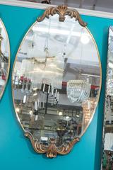 Mid-Century Pair of Italian Hollywood Regency Oval Mirrors