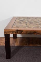 Danish Wooden Coffee Table with Clay Tile Top by Centrum Møbler