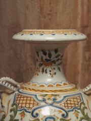 Pair of 18th Century Signed Moustier Urns