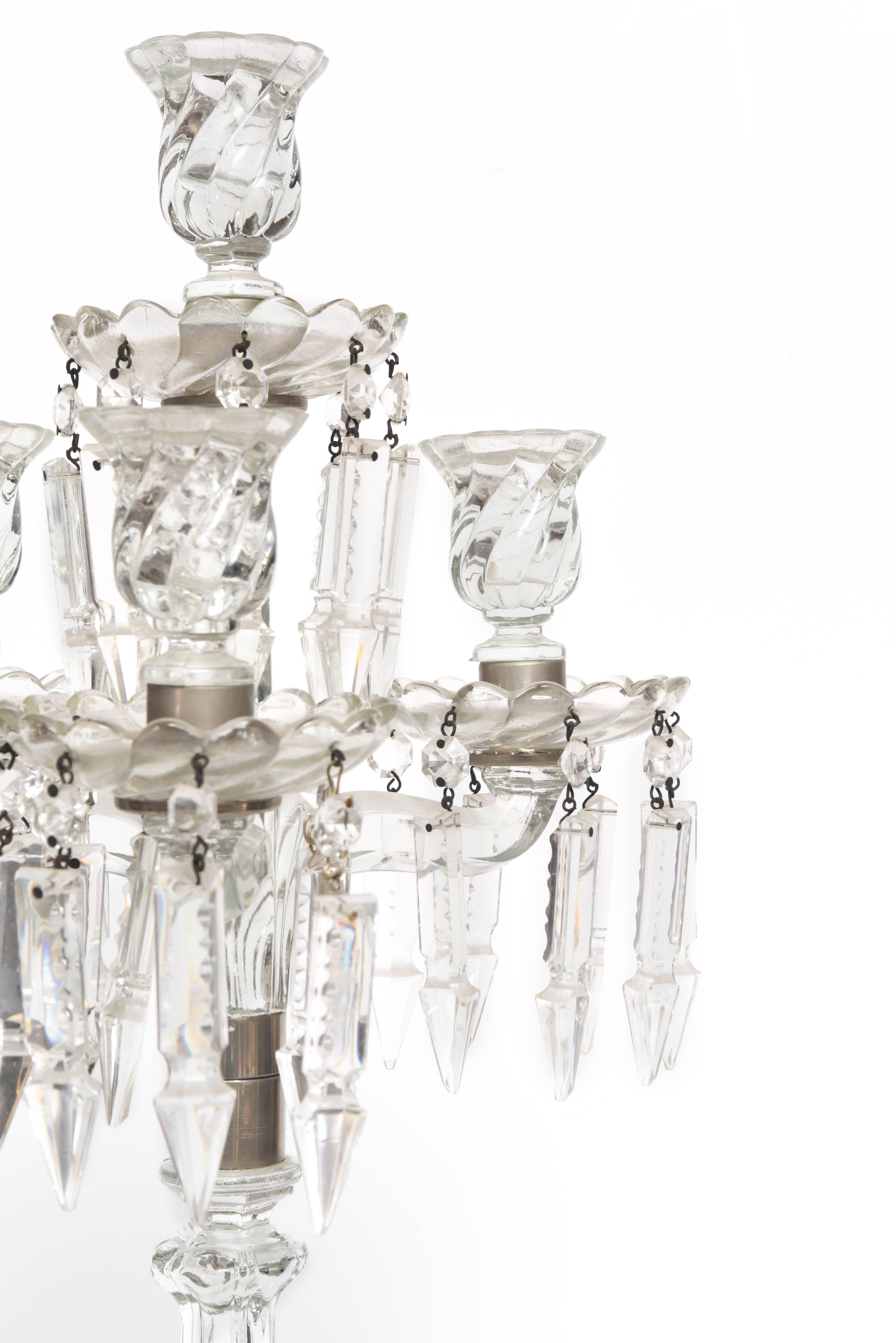 Mid-20th Century Crystal Candelabra For Sale
