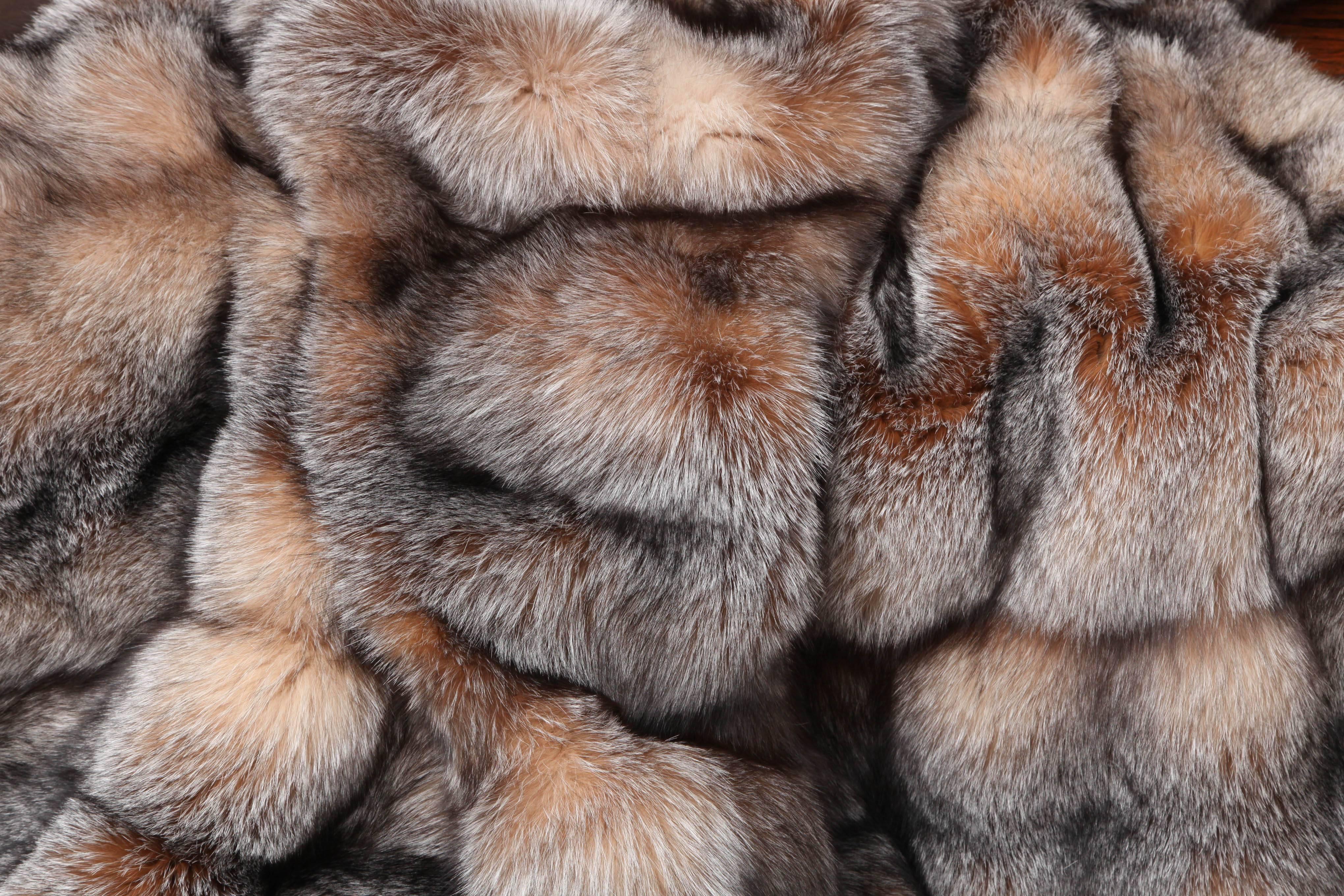 The most beautiful crystal fox throw. Very decorative fur throw for your bedroom or cascading down of your sofa.