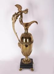 Pair of 19th Century French Empire Gilt Bronze Ewers