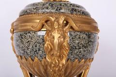 Pair of 19th Century French Empire Gilt Bronze and Marble Urns or Cassolettes