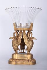 Late 19th Century Continental gilt bronze Centerpiece Comport, with crystal cup