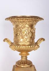 19th French Century Gilt Bronze Centerpiece Vase After the Antique